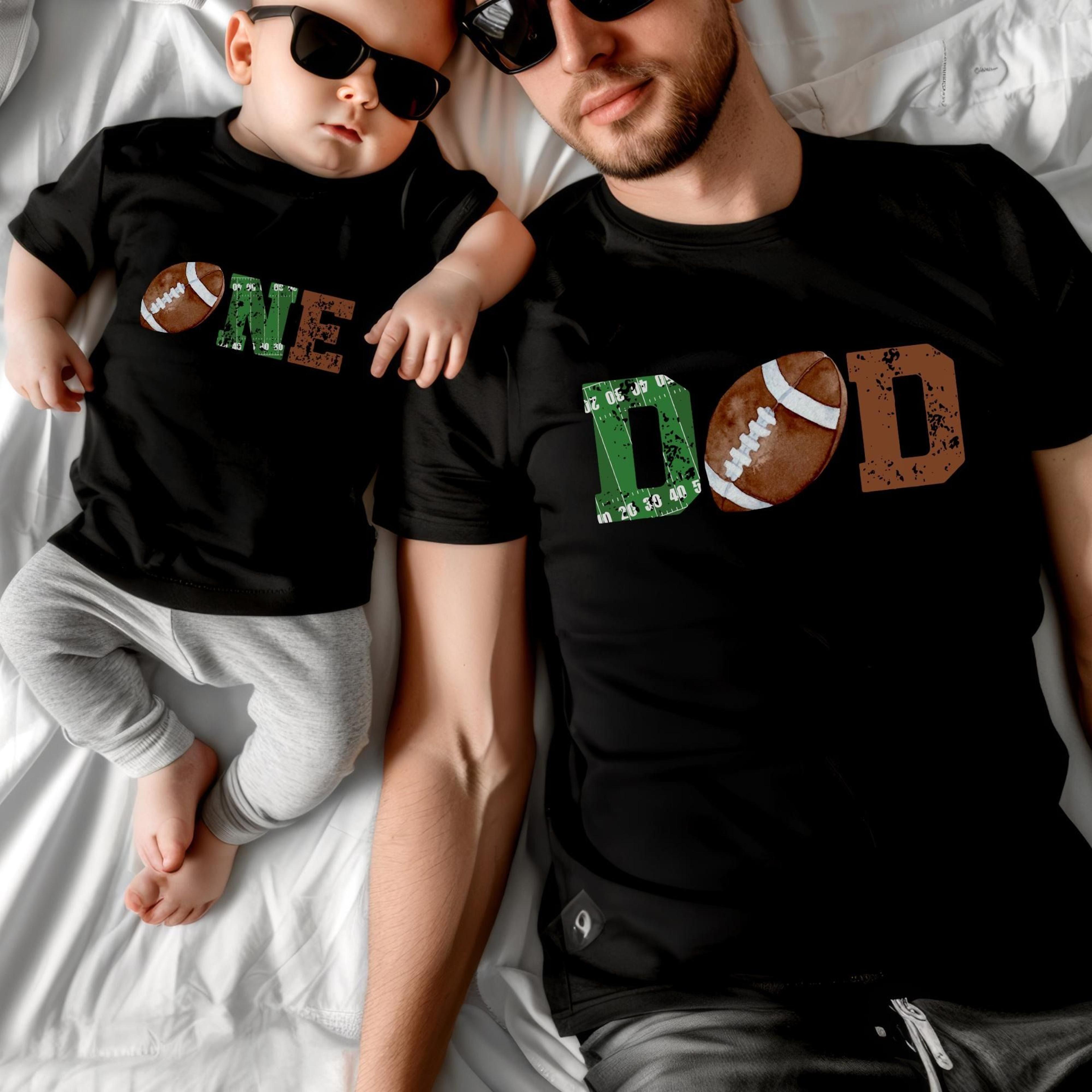 matching family football shirts, personalized football family shirts, dada mama one football shirt family game day shirt