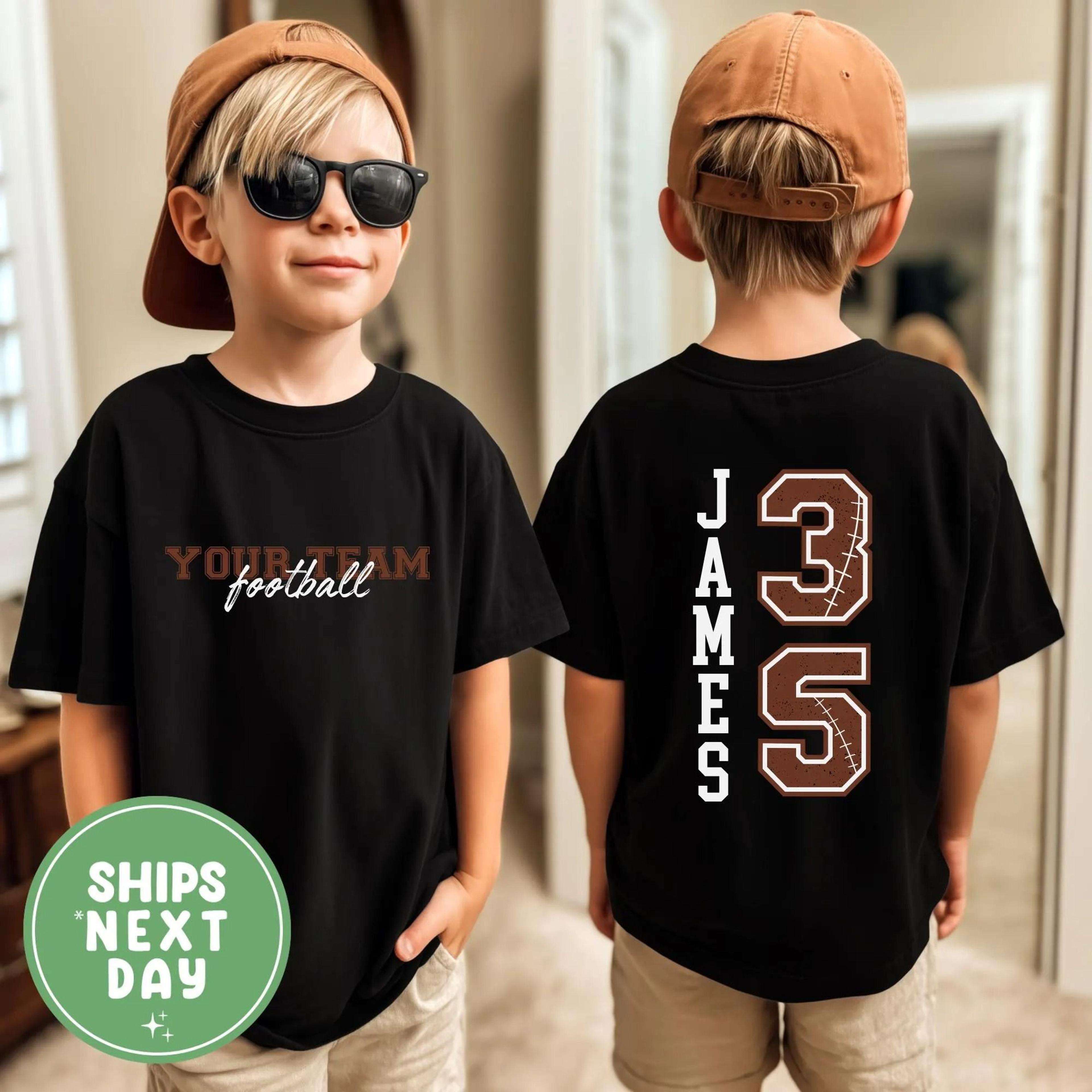 personalized football shirt, custom team football shirt, custom name number shirt, youth football shirt, football game