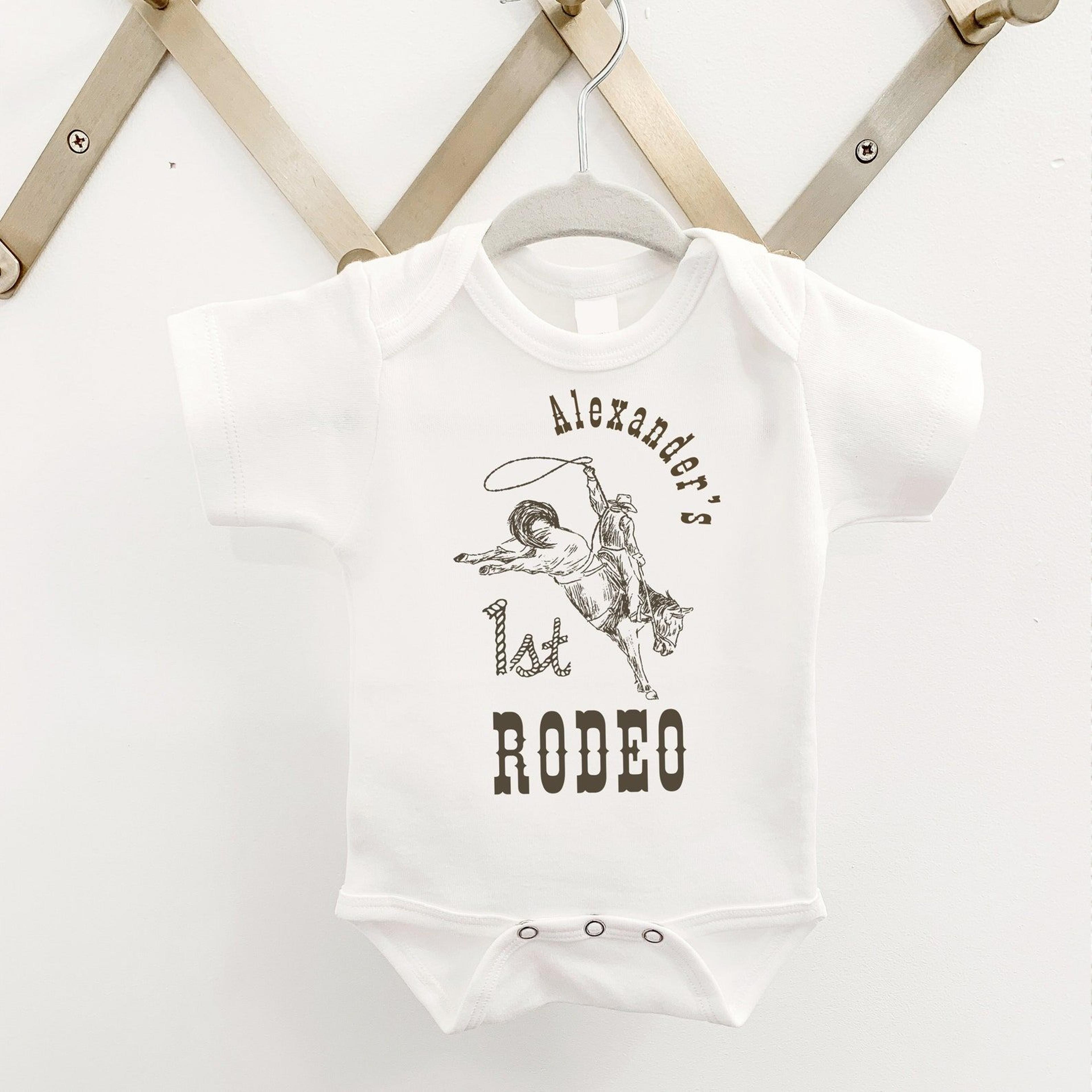 my first rodeo birthday outfit, cowboy first birthday romper, western birthday shirt, first birthday outfit, cake smash