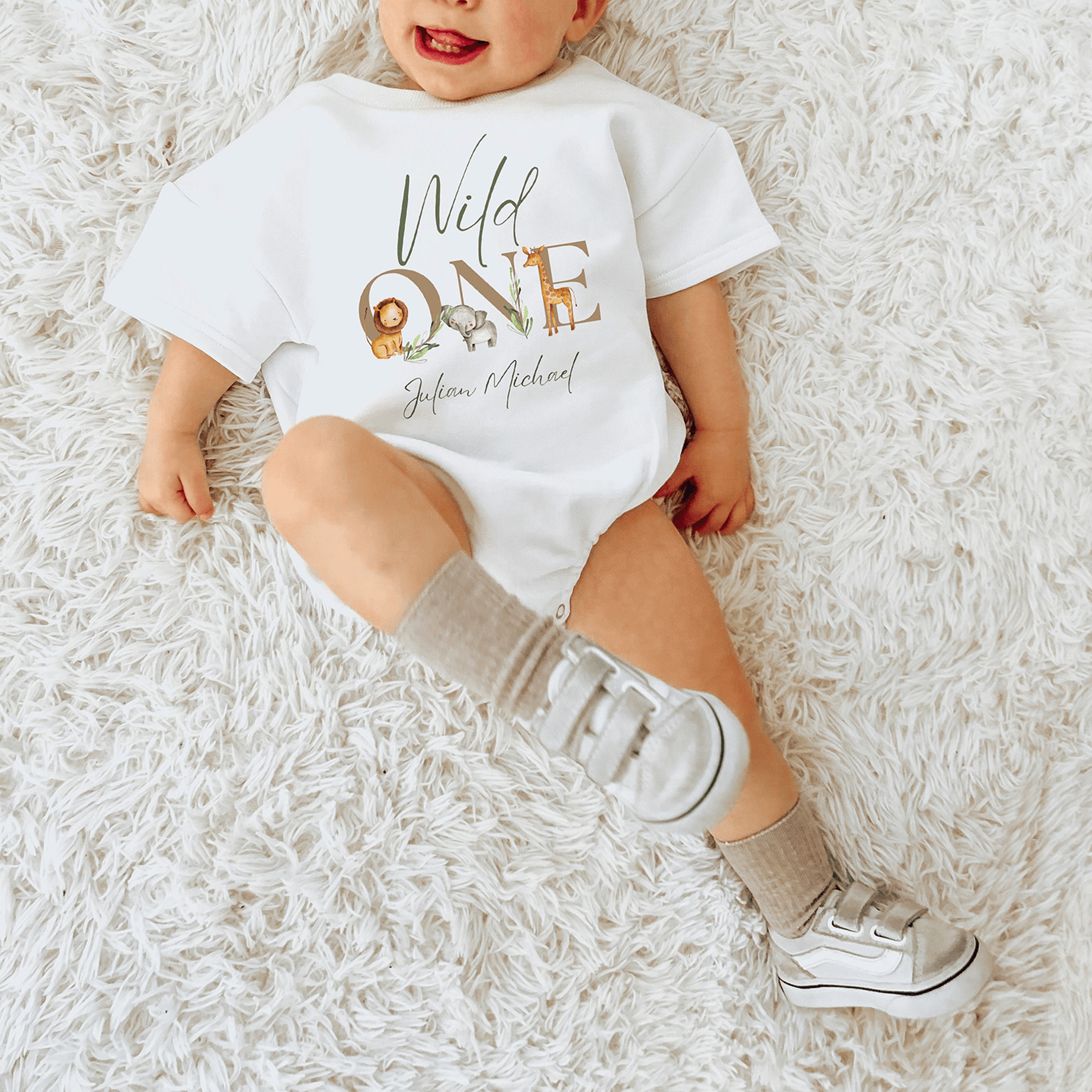 wild one first birthday sweatshirt romper, safari birthday outfit, jungle first birthday shirt, wild one birthday outfit