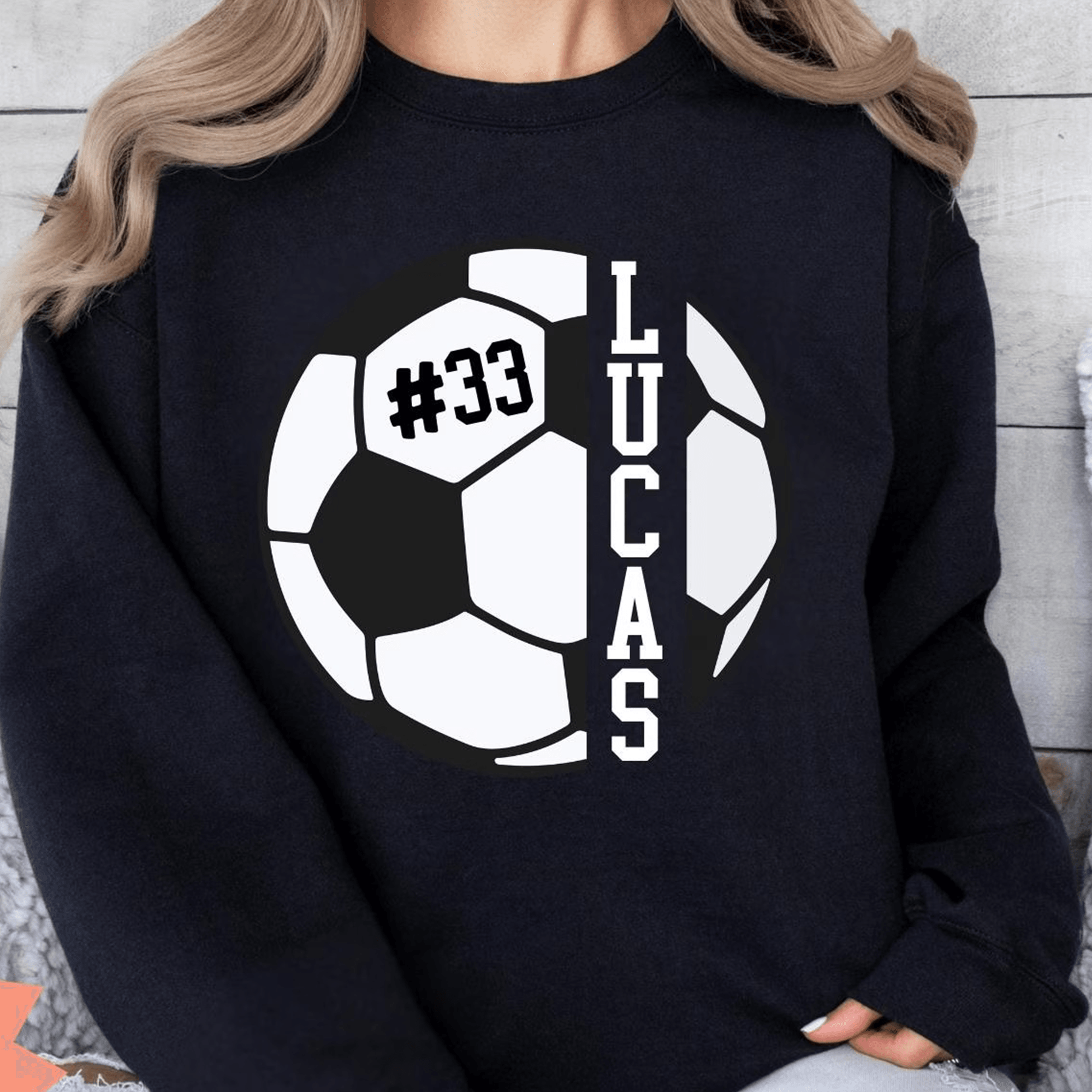 personalized soccer sweatshirt, custom soccer name number sweatshirt, soccer player crewneck, youth soccer team gift