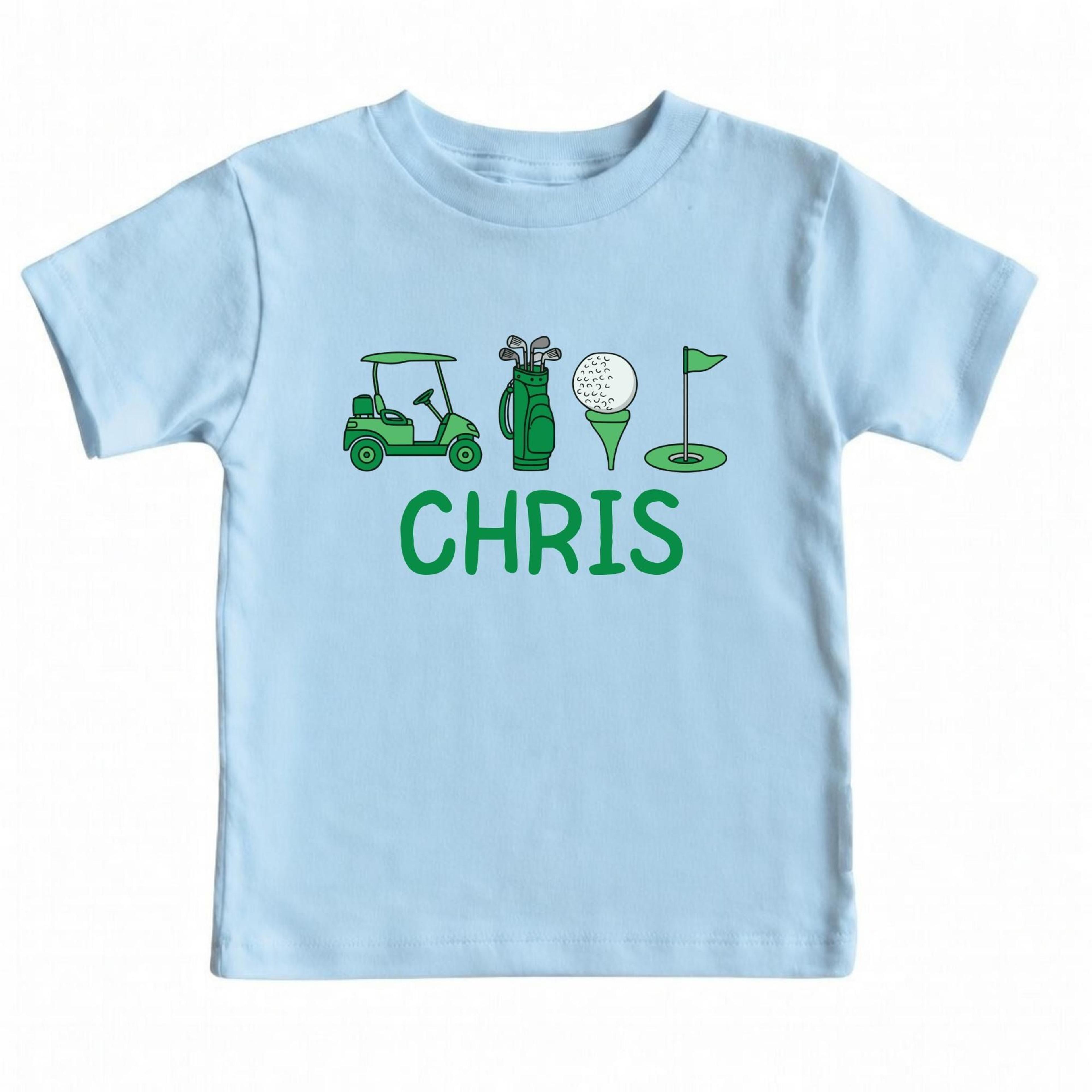 personalized golf shirt for boys, custom golf name shirt, kids golf tee, junior golfer gift, toddler golf shirt