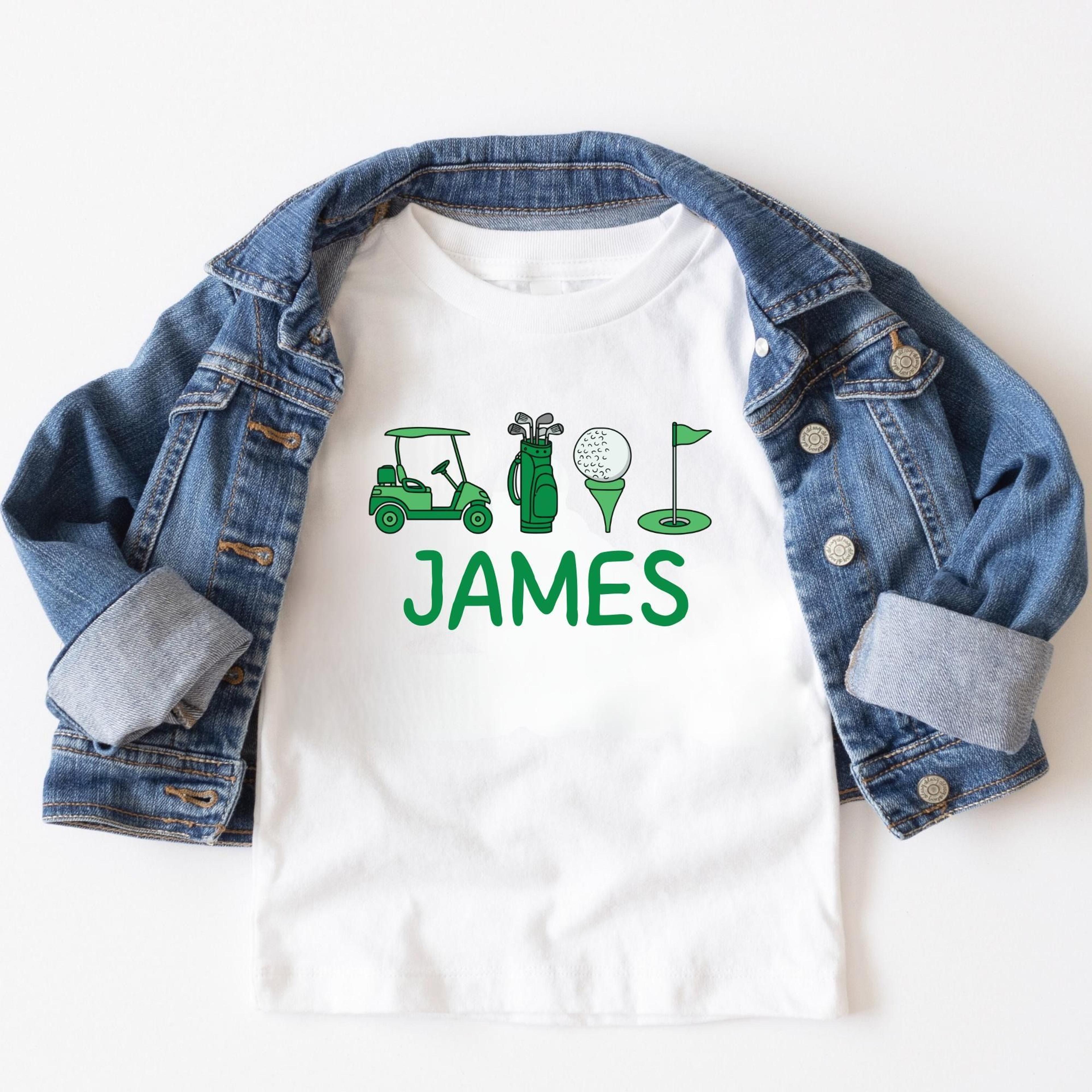 personalized golf shirt for boys, custom golf name shirt, kids golf tee, junior golfer gift, toddler golf shirt
