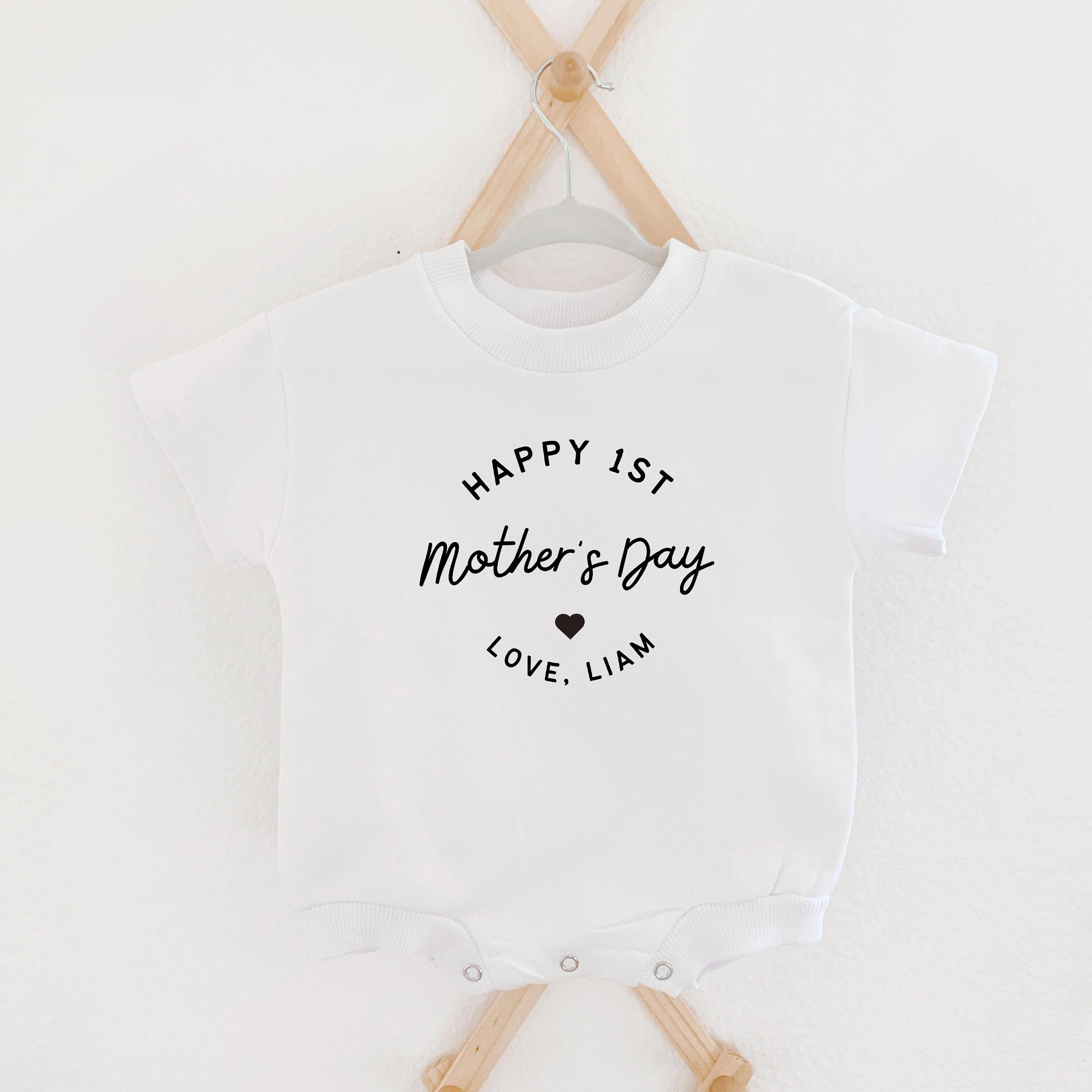 our first mother's day baby outfit, personalized mother's day bodysuit, mother's day gift from baby, mommy and me outfit