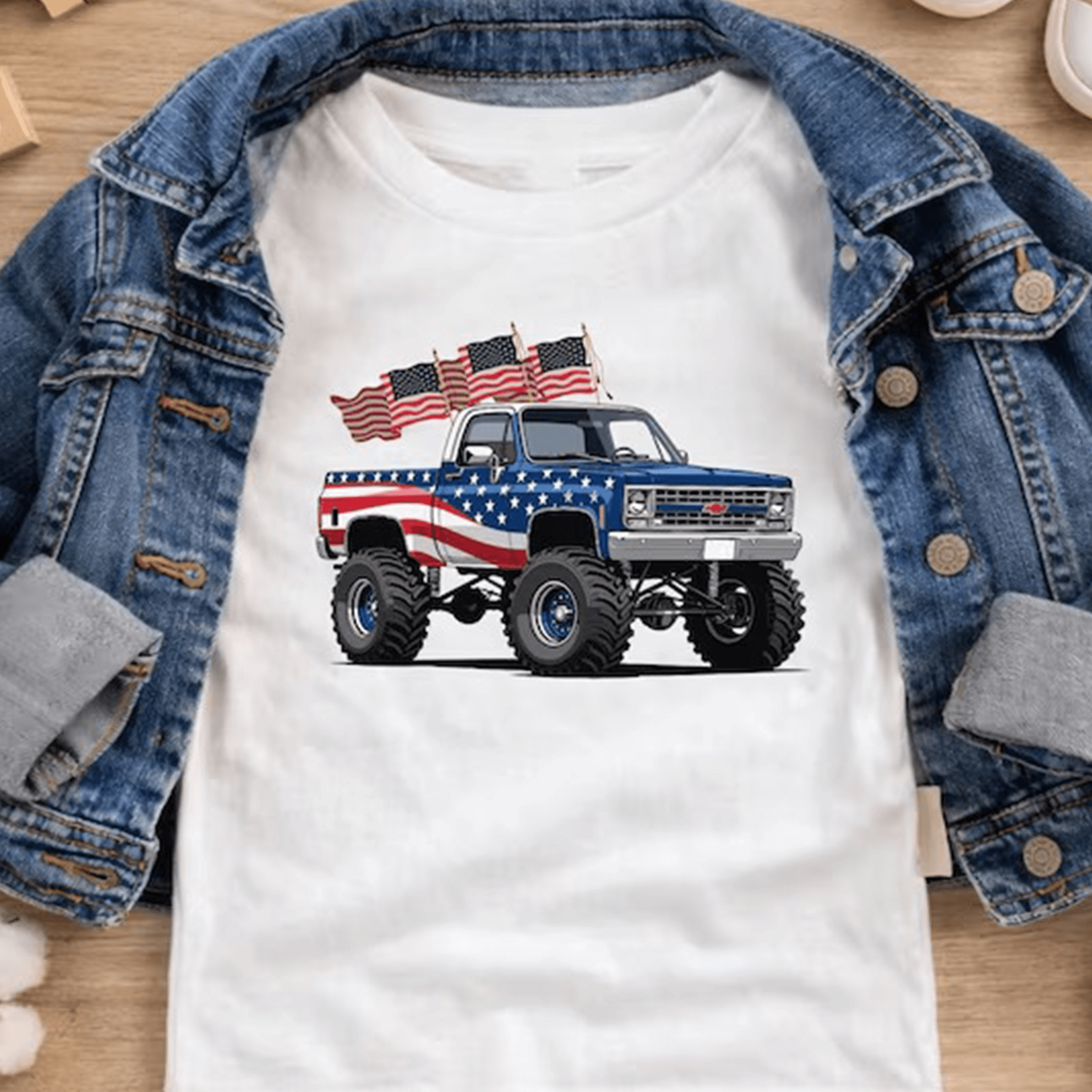 patriotic monster truck shirt, american flag truck tee, 4th of july kids shirt, usa monster truck shirt, red white blue