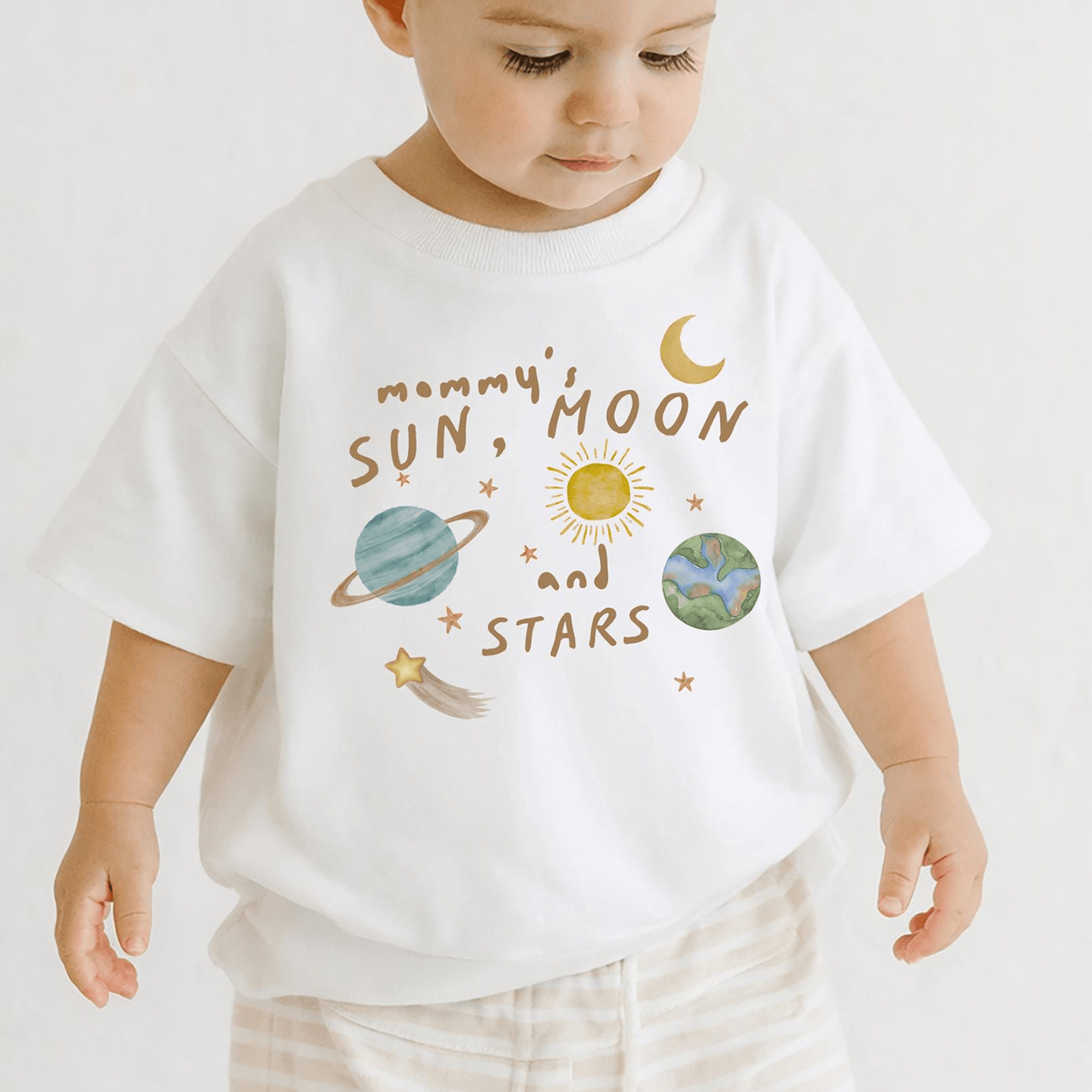 mommy's sun moon and stars outfit, first mother's day baby outfit, mother's day gift from baby, celestial baby bodysuit,