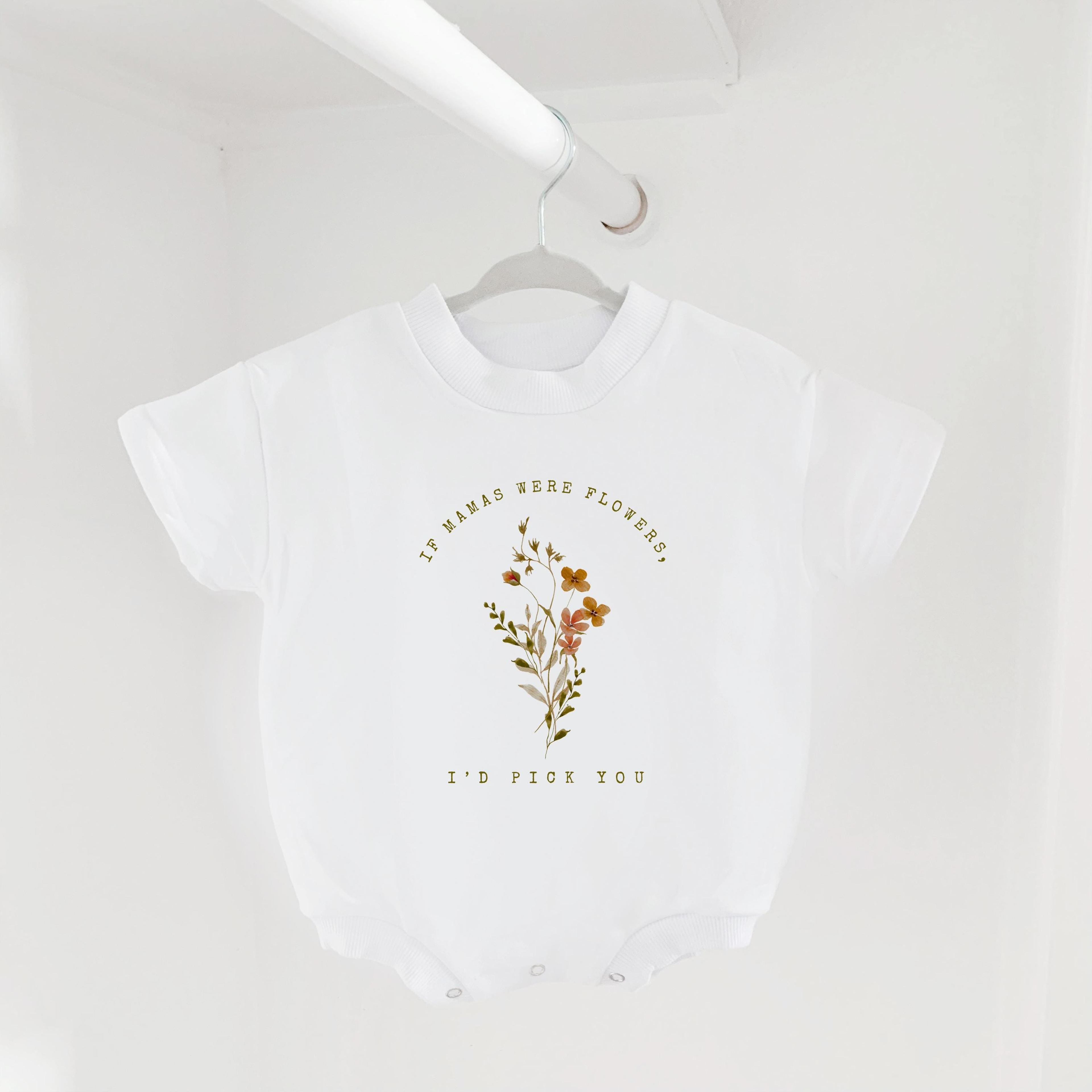 if mamas were flowers i'd pick you shirt, i love mama shirt, mother's day baby outfit, first mother's day gift, mommy an