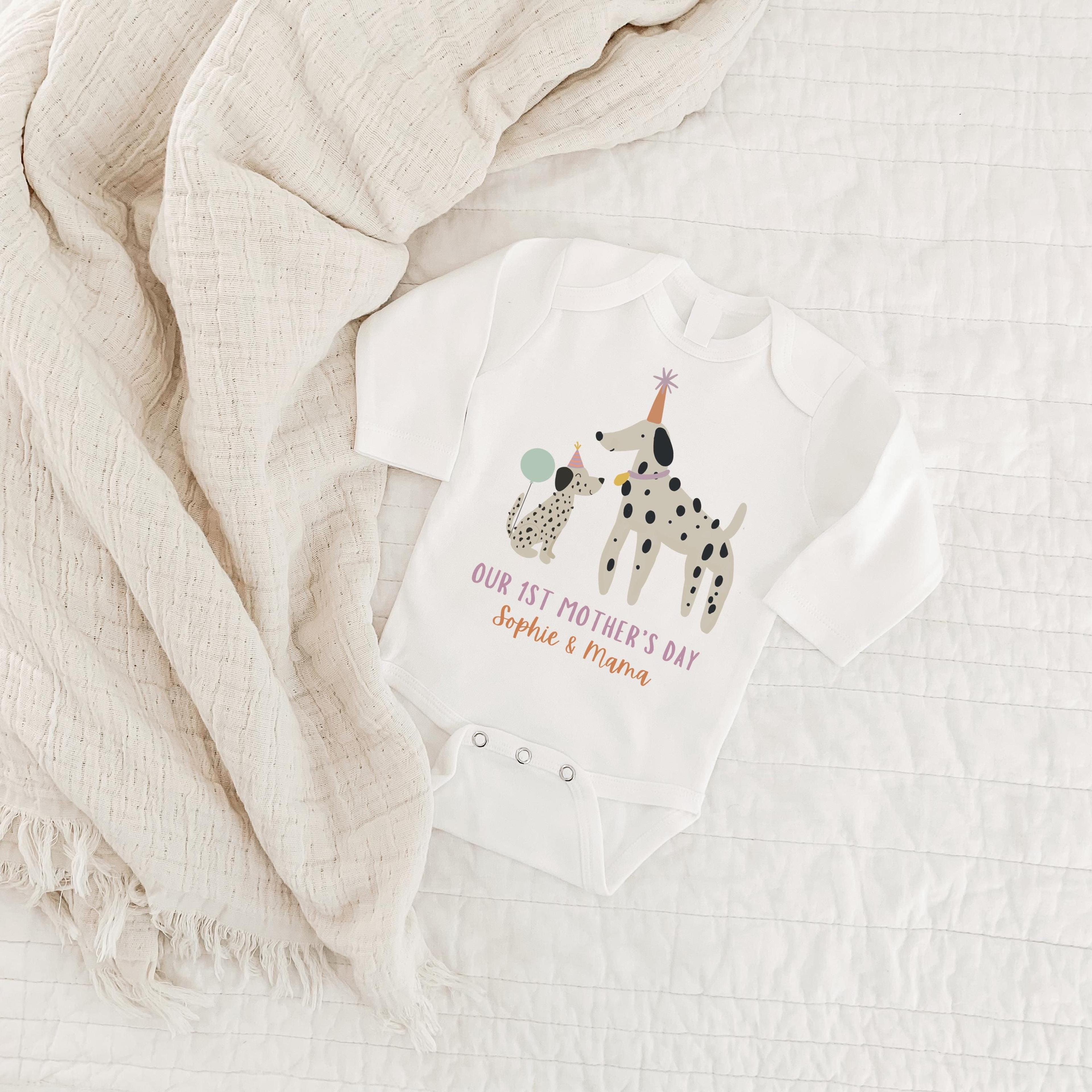 first mother's day baby outfit, our first mother's day bodysuit, personalized mother's day gift from baby, mommy and me