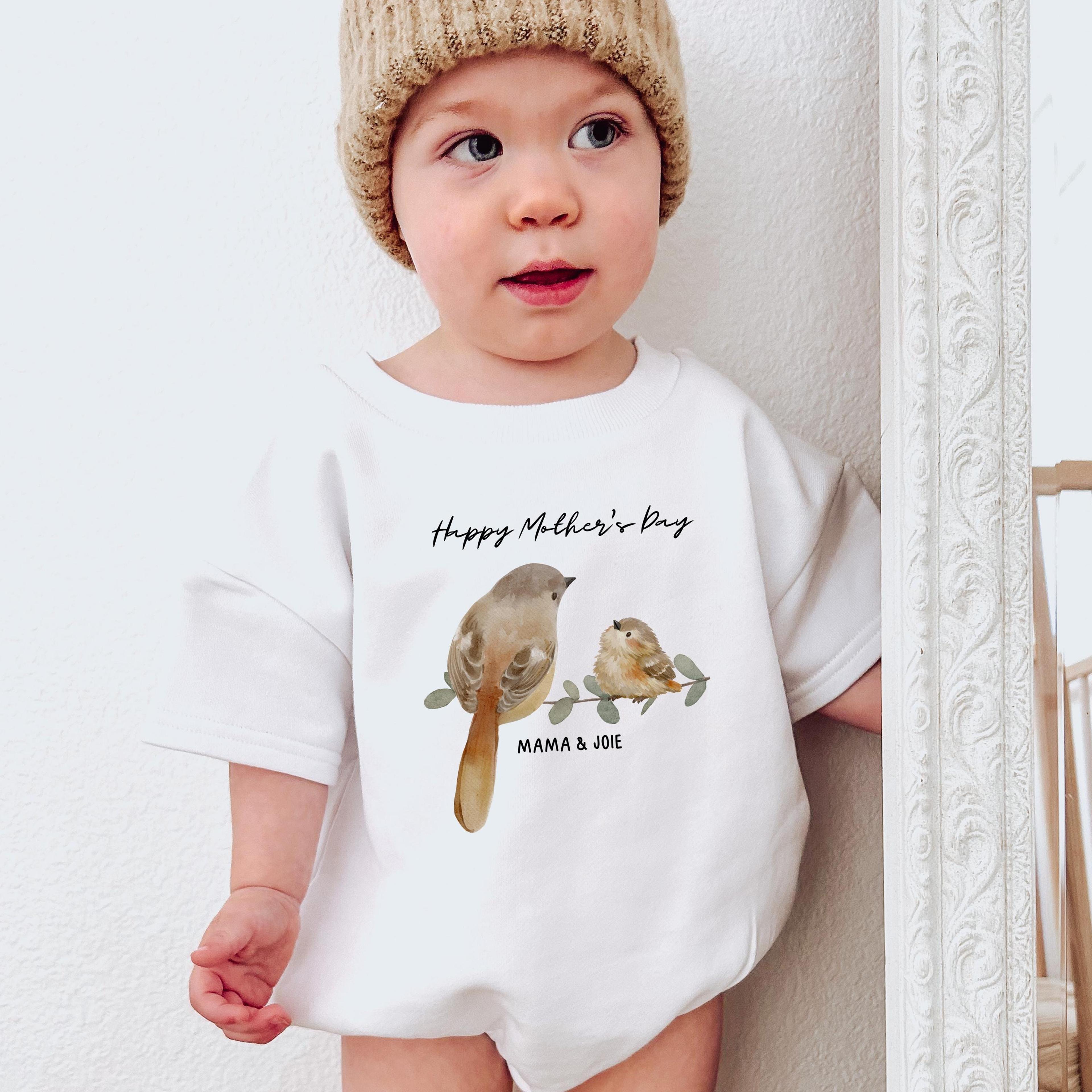 mommy and baby bird outfit, first mother's day baby outfit, mother's day gift from baby, bird nest baby bodysuit, mommy