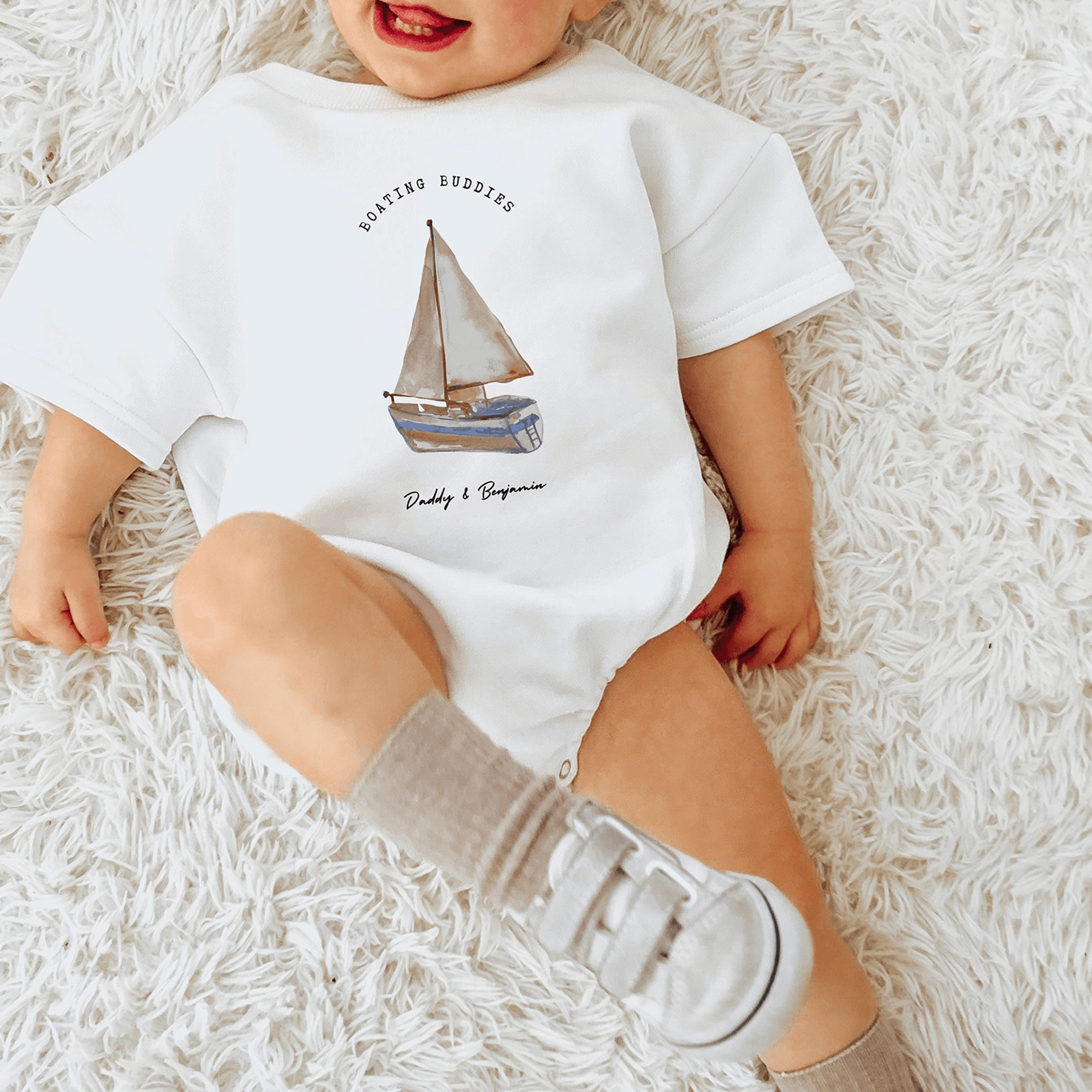 dad's sailing buddy outfit, first father's day baby outfit, father's day gift from baby, sailing baby bodysuit, daddy an