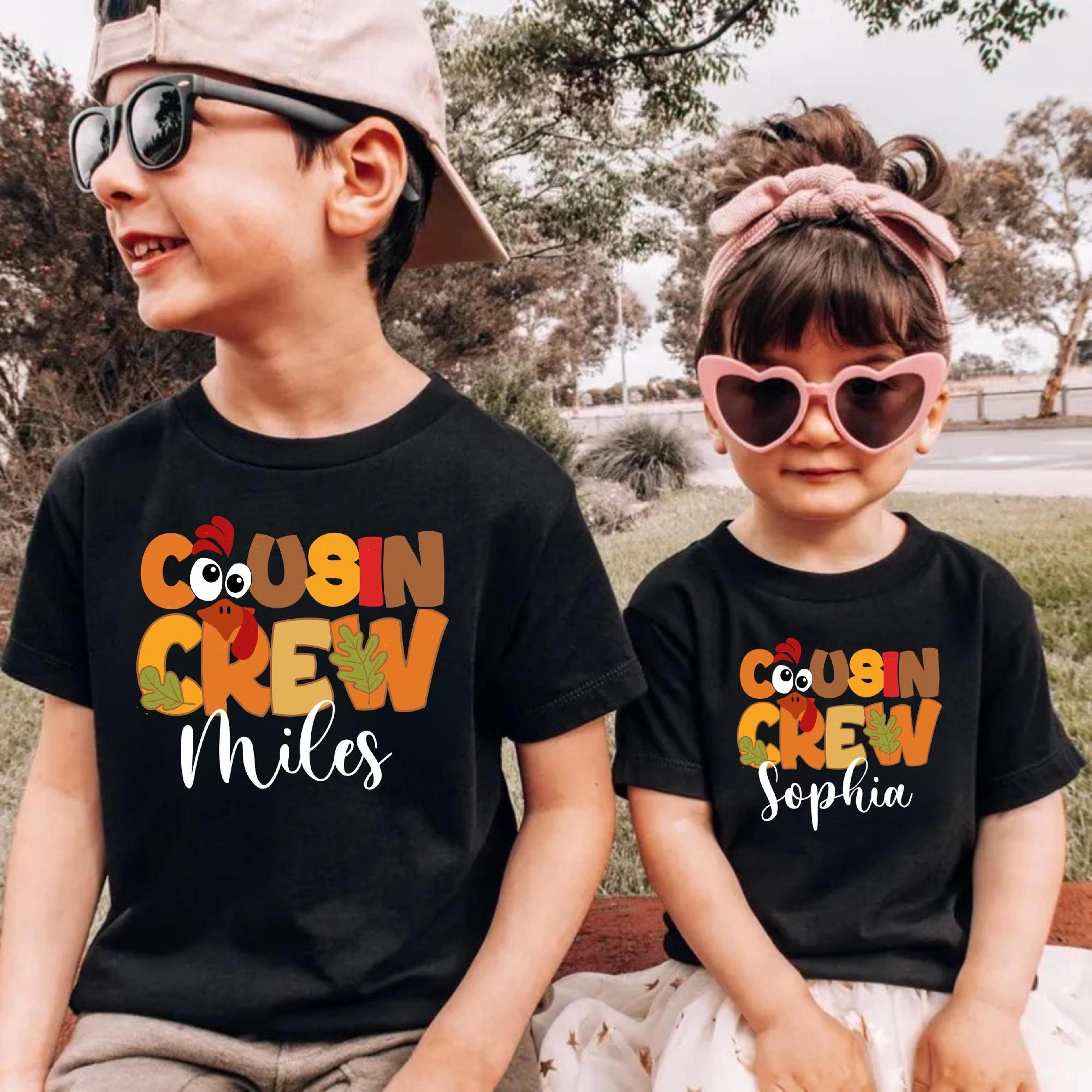 personalized cousin crew shirt, thanksgiving cousin shirt, turkey cousin crew tee, matching cousin shirts, family gather