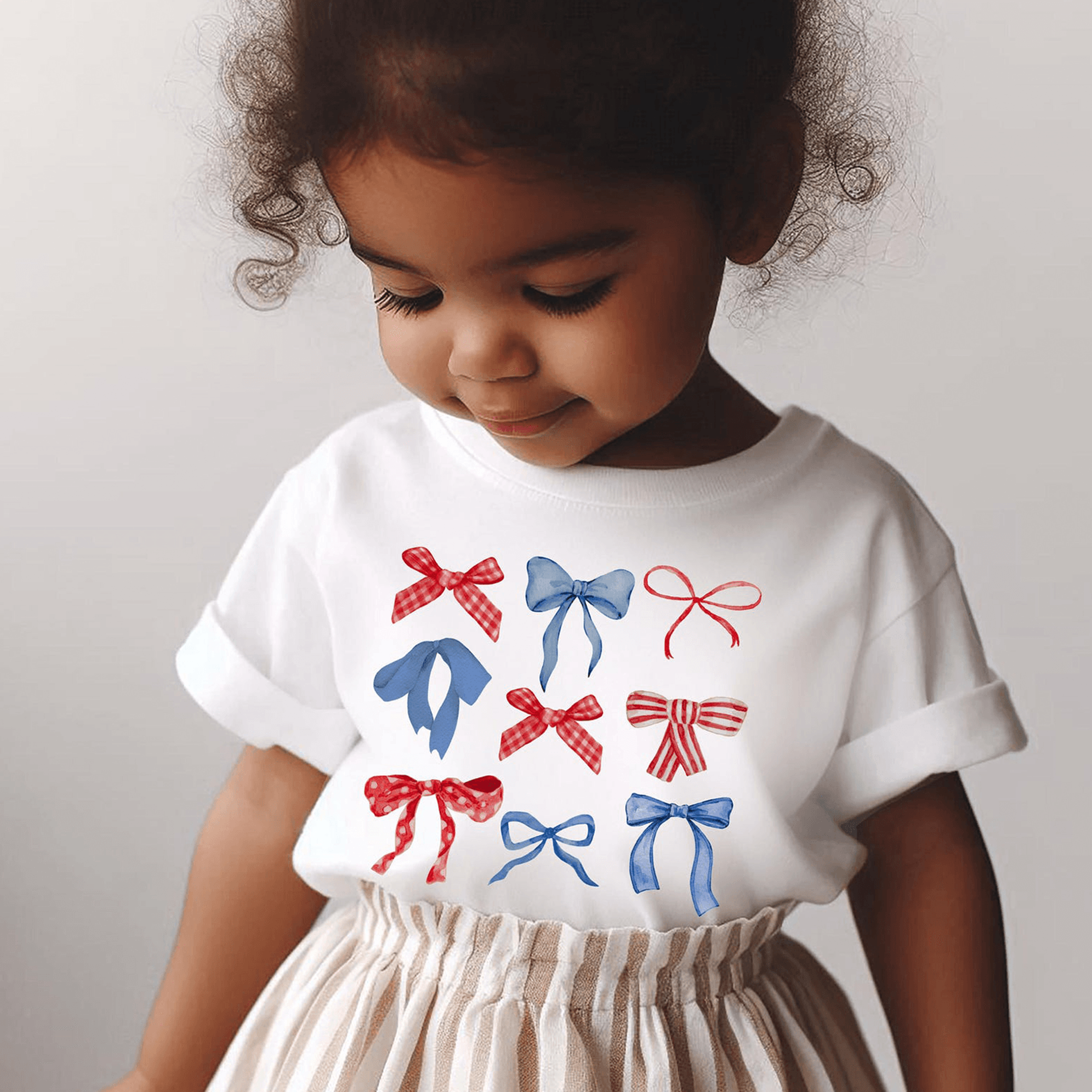4th of july girl shirt, patriotic bow coquette baby shirt, usa girl outfit, independence day toddler tee, red white blue