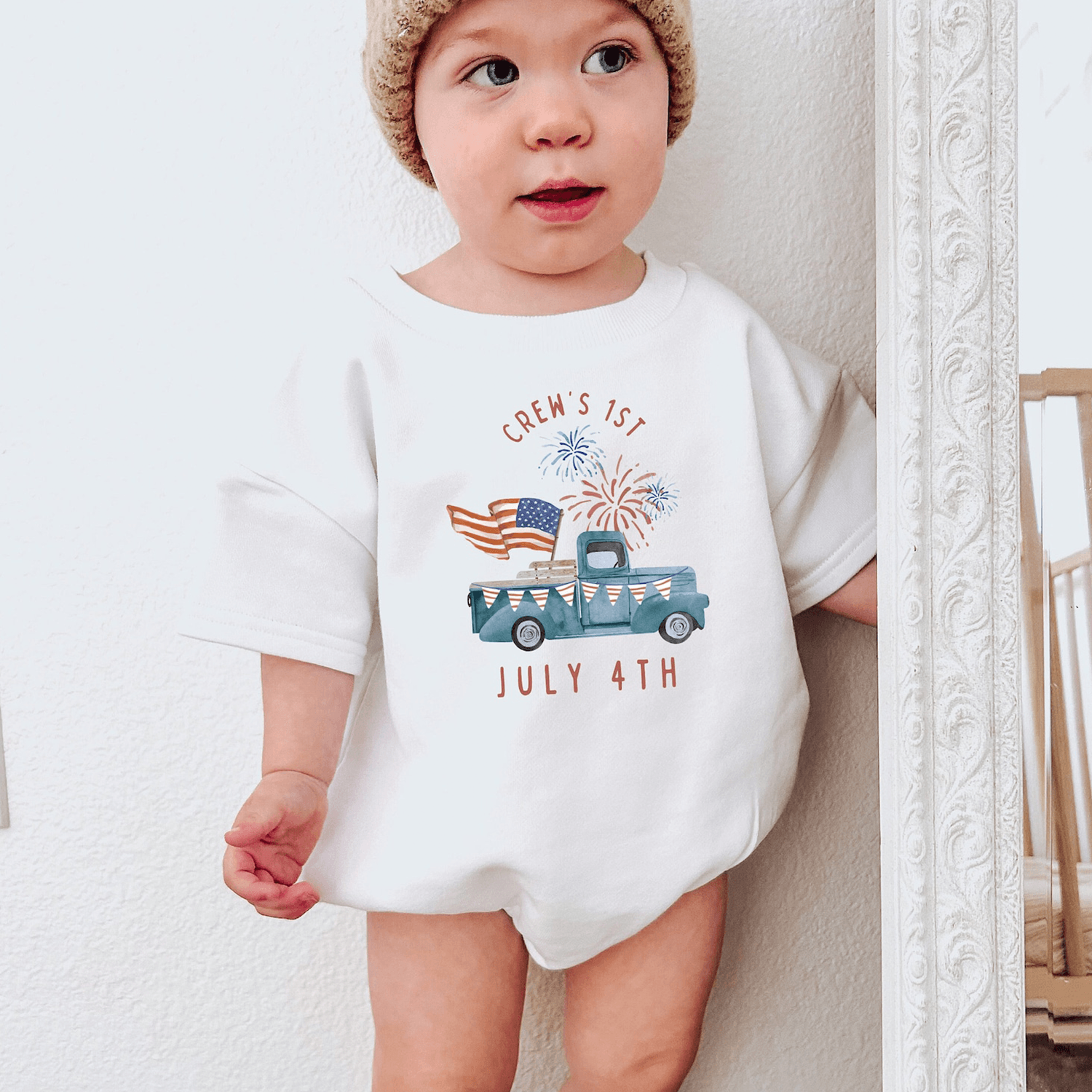 first 4th of july shirt, baby's first fourth of july outfit, patriotic baby bodysuit, independence day baby shirt, red w