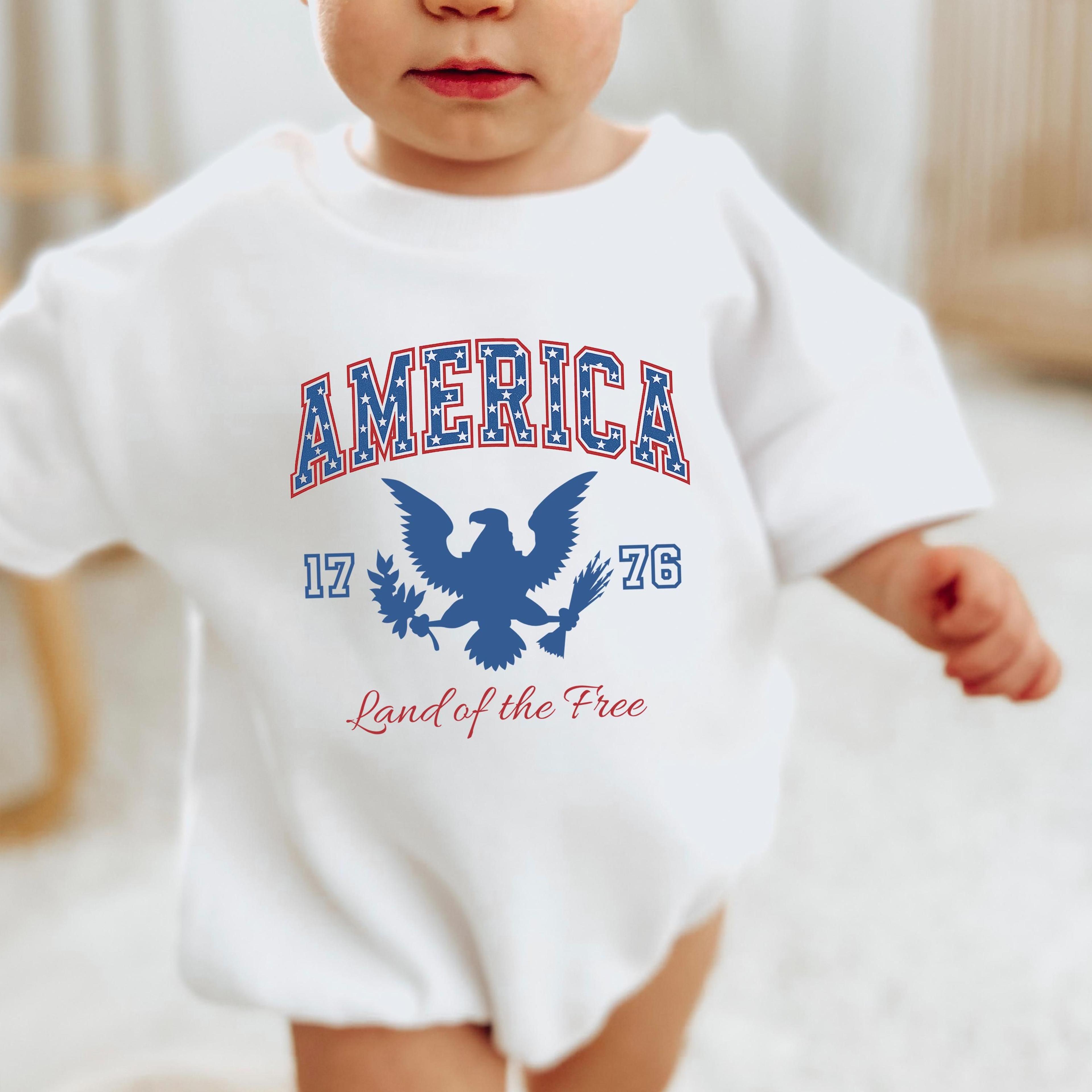 4th of july baby romper, patriotic baby outfit, usa baby bodysuit, independence day baby shirt, red white blue holiday o