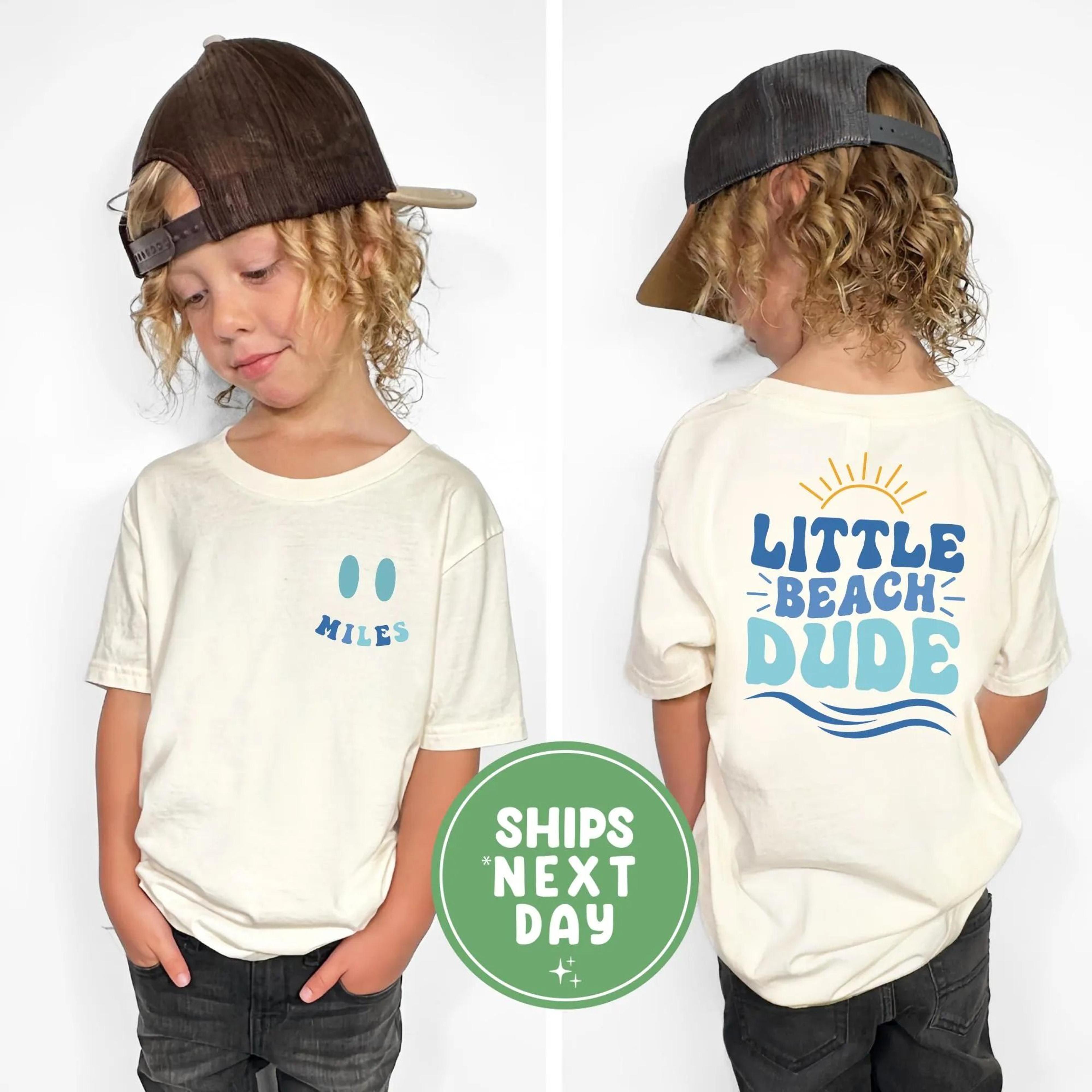 little beach dude shirt, personalized beach boy shirt, summer vacation shirt, beach family trip tee, custom kids beach