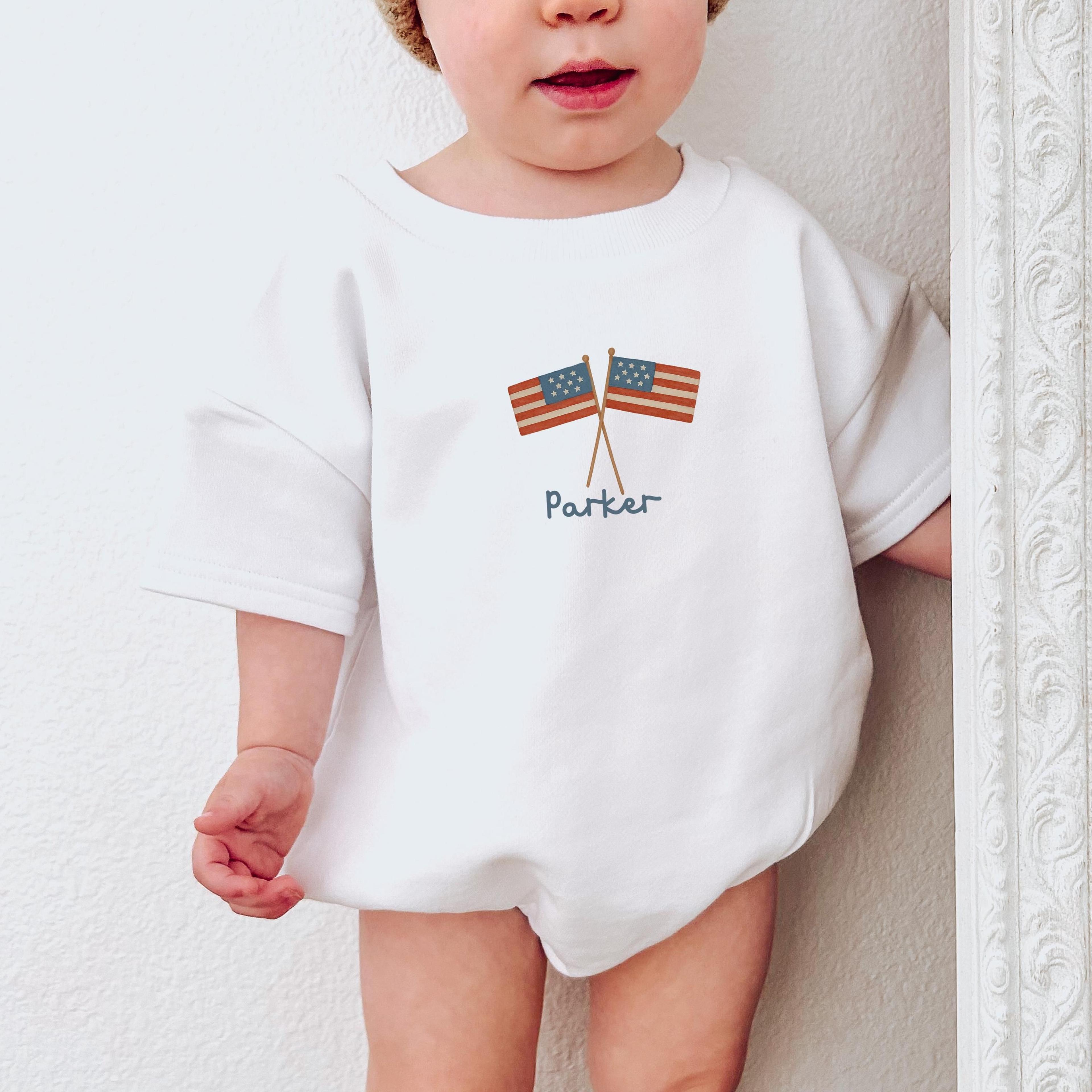 4th of july baby outfit, usa baby romper, patriotic independence day baby shirt, red white blue baby bodysuit, holiday b