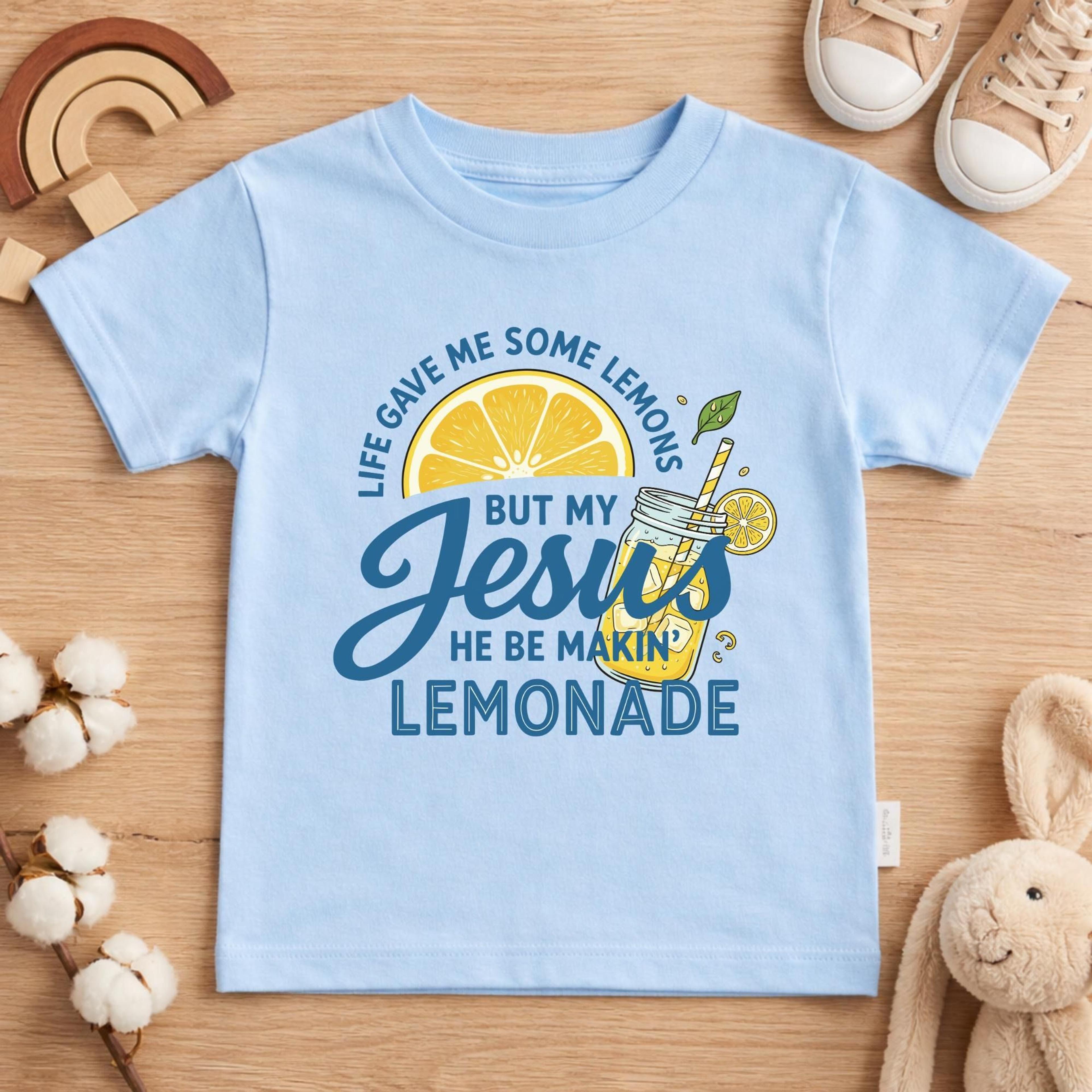 life gave me some lemons but my jesus be makin lemonade kids shirt, christian kids easter shirt, faith based toddler tee