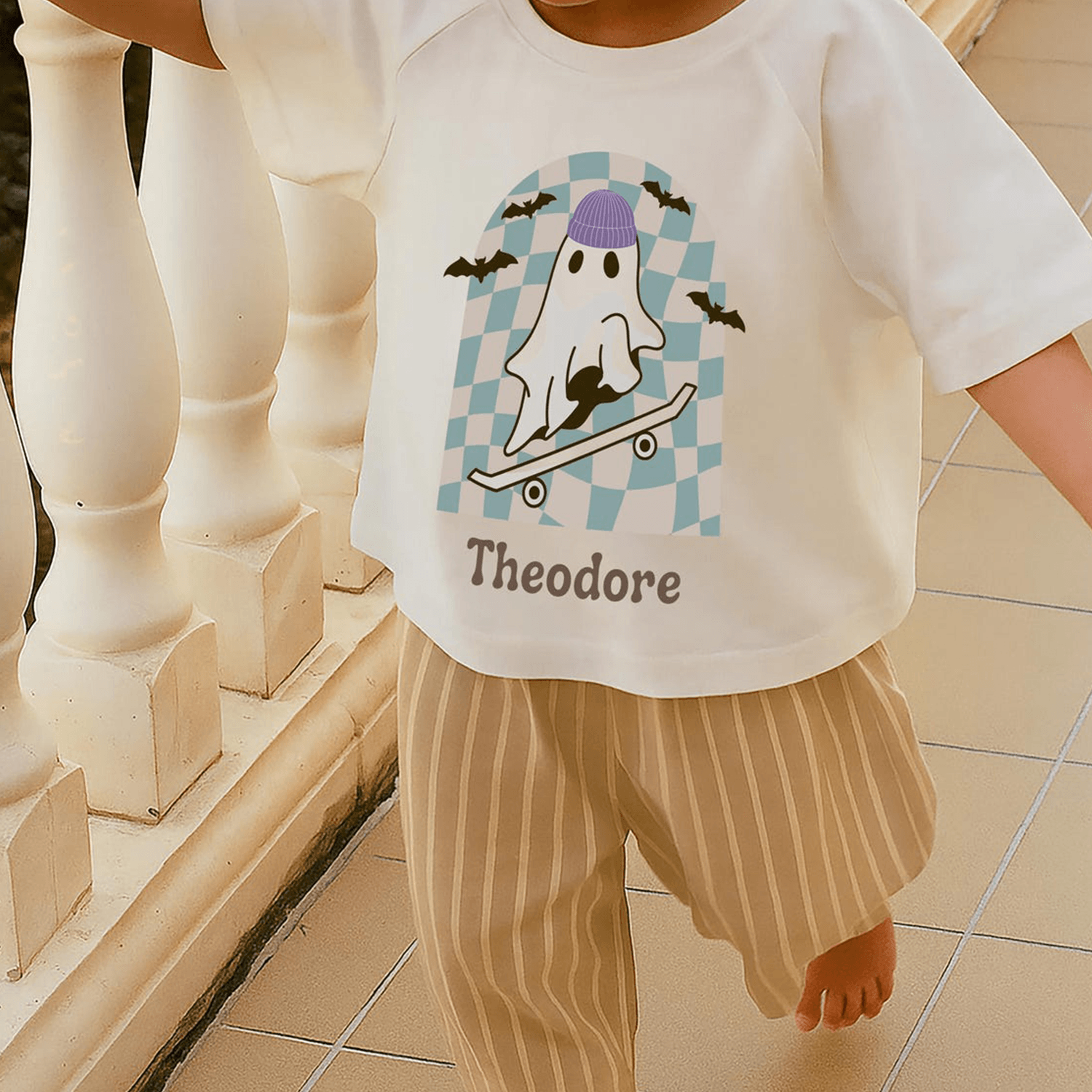 ghost kids oversized halloween shirt, oversized ghost tee for kids, cute spooky season outfit, trendy fall ghost shirt,