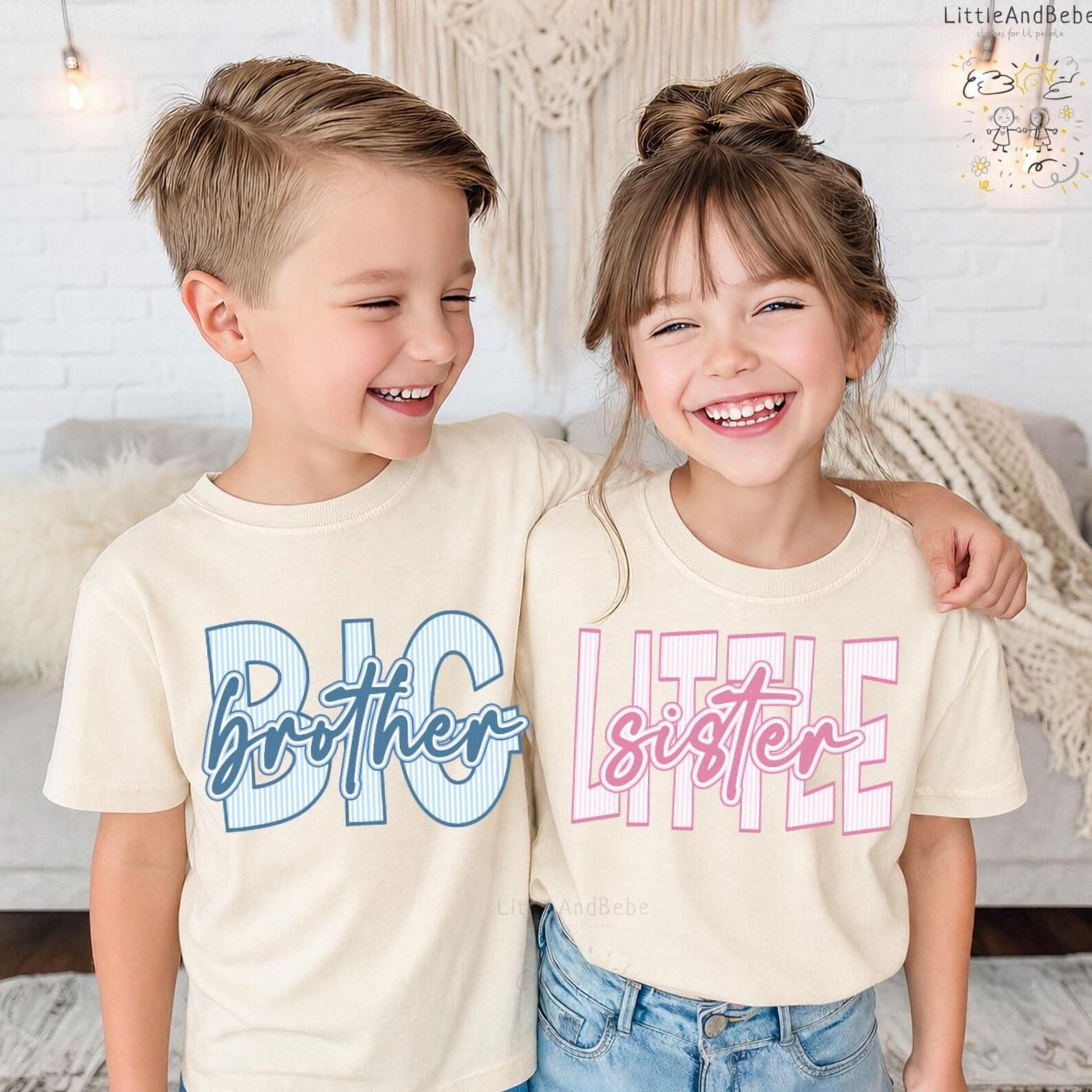 big brother little sister shirts, matching sibling shirts, brother sister outfit, big bro little sis shirt, sibling matc