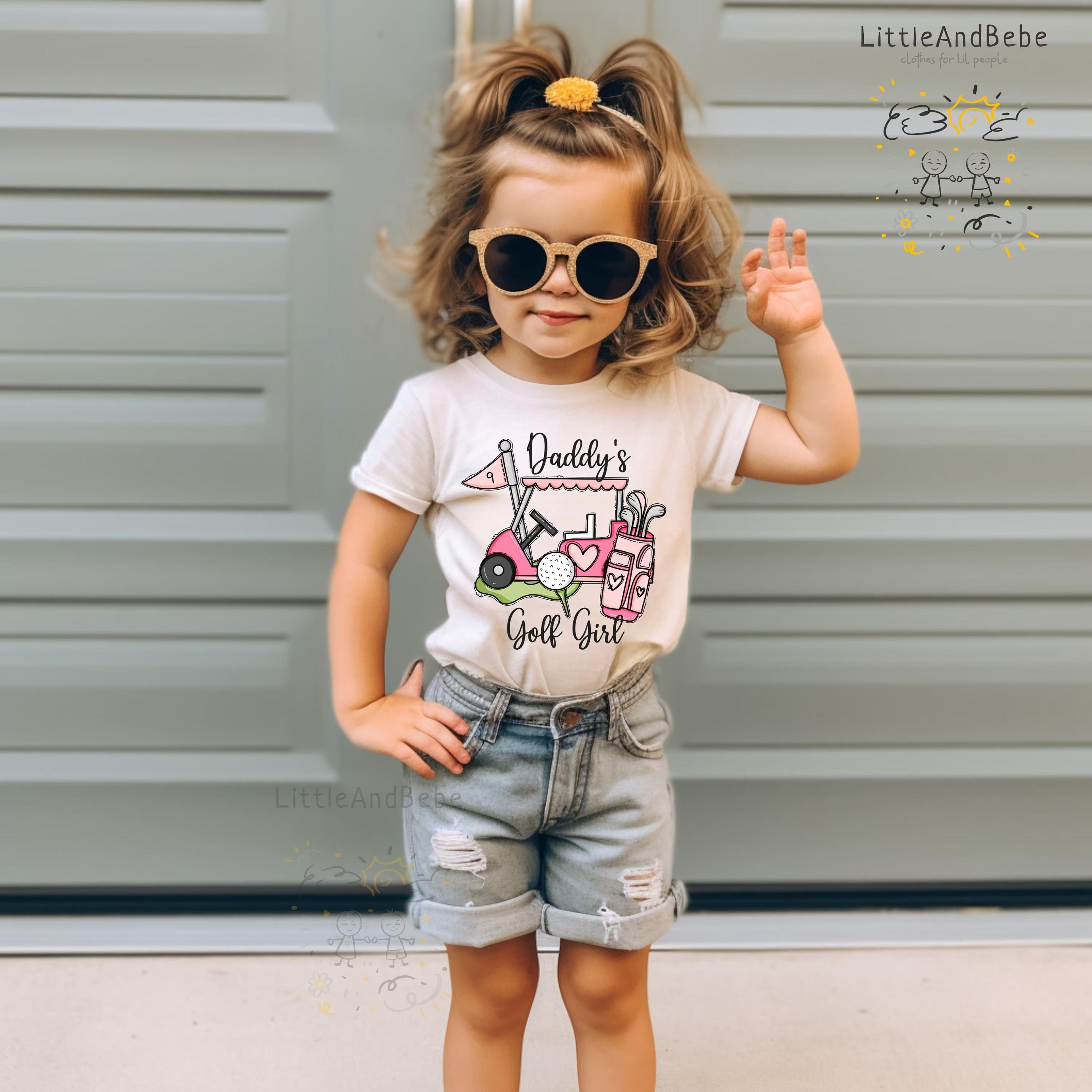 daddy's golf girl shirt, golf toddler shirt, golf girl tee, daddy daughter golf shirt, kids golf outfit, pink golf cart