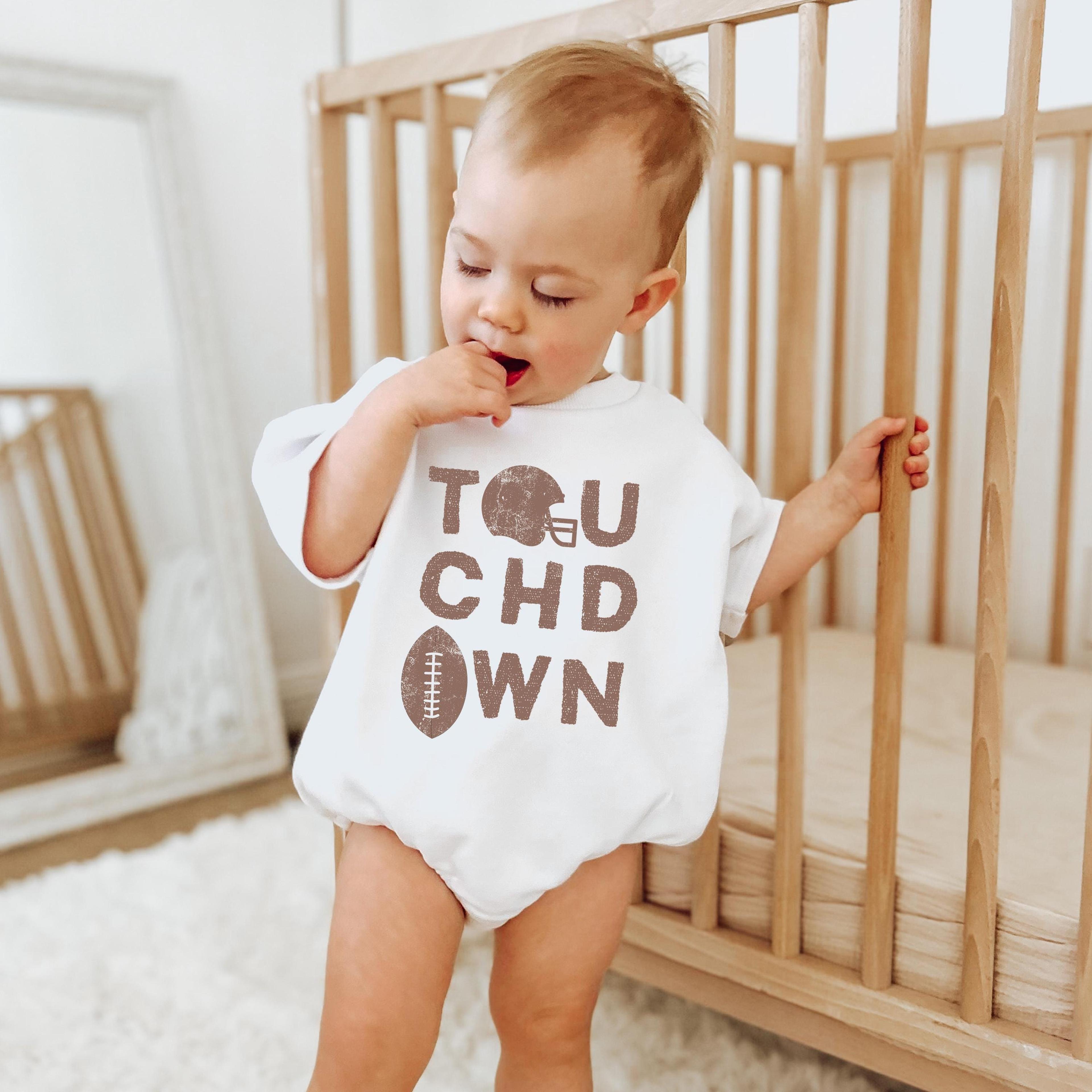 kids vintage football shirt or baby romper, retro football season outfit, game day kids apparel, football fan shirt, cut