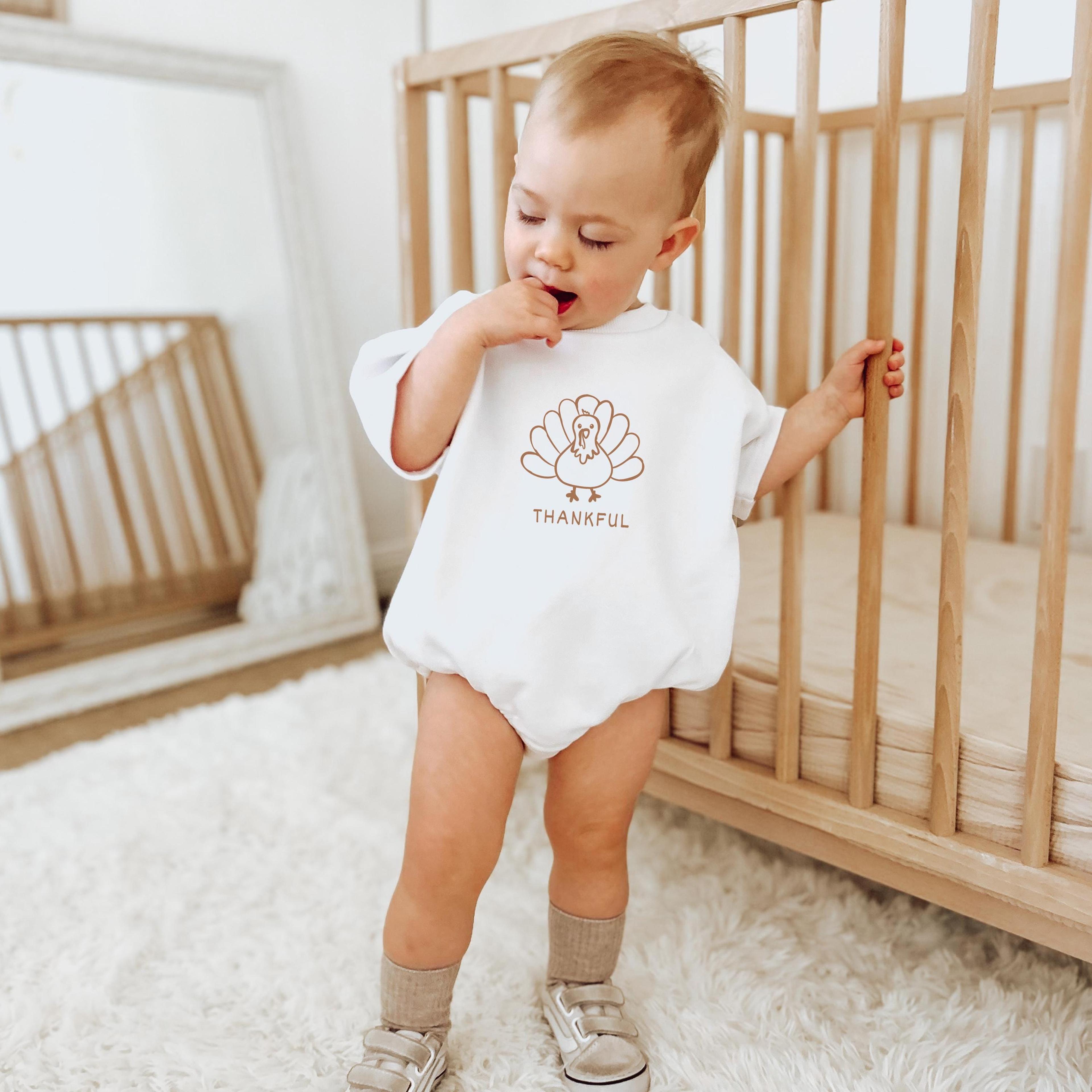 kids turkey shirt or baby romper, cute thanksgiving outfit, turkey day kids apparel, fall harvest shirt, thanksgiving ba