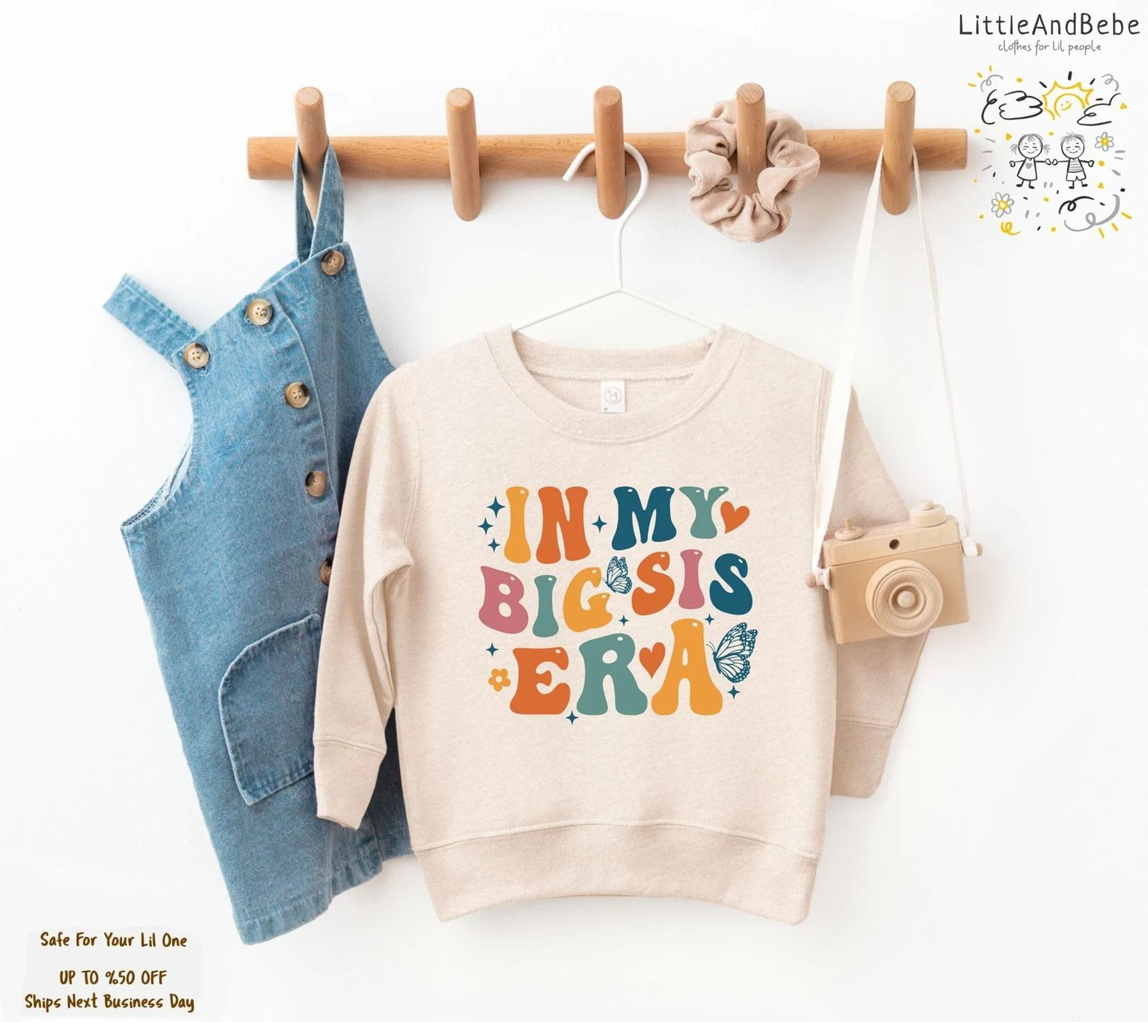 in my big sis era sweatshirt, big sister announcement shirt, big sister era toddler sweatshirt, retro big sister shirt,