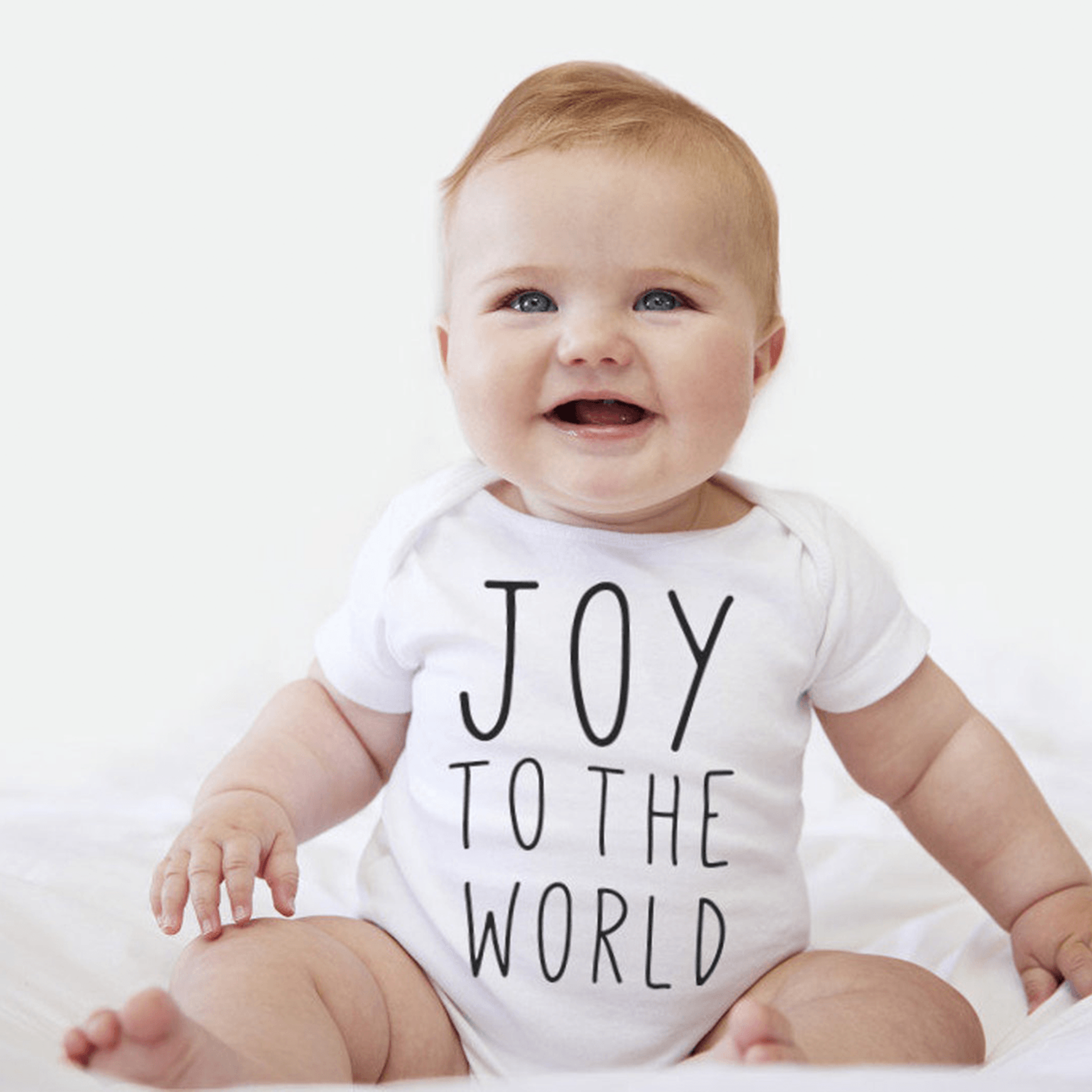 baby christmas bodysuit, joy to the world baby outfit, first christmas romper, holiday baby apparel, christmas baby gift