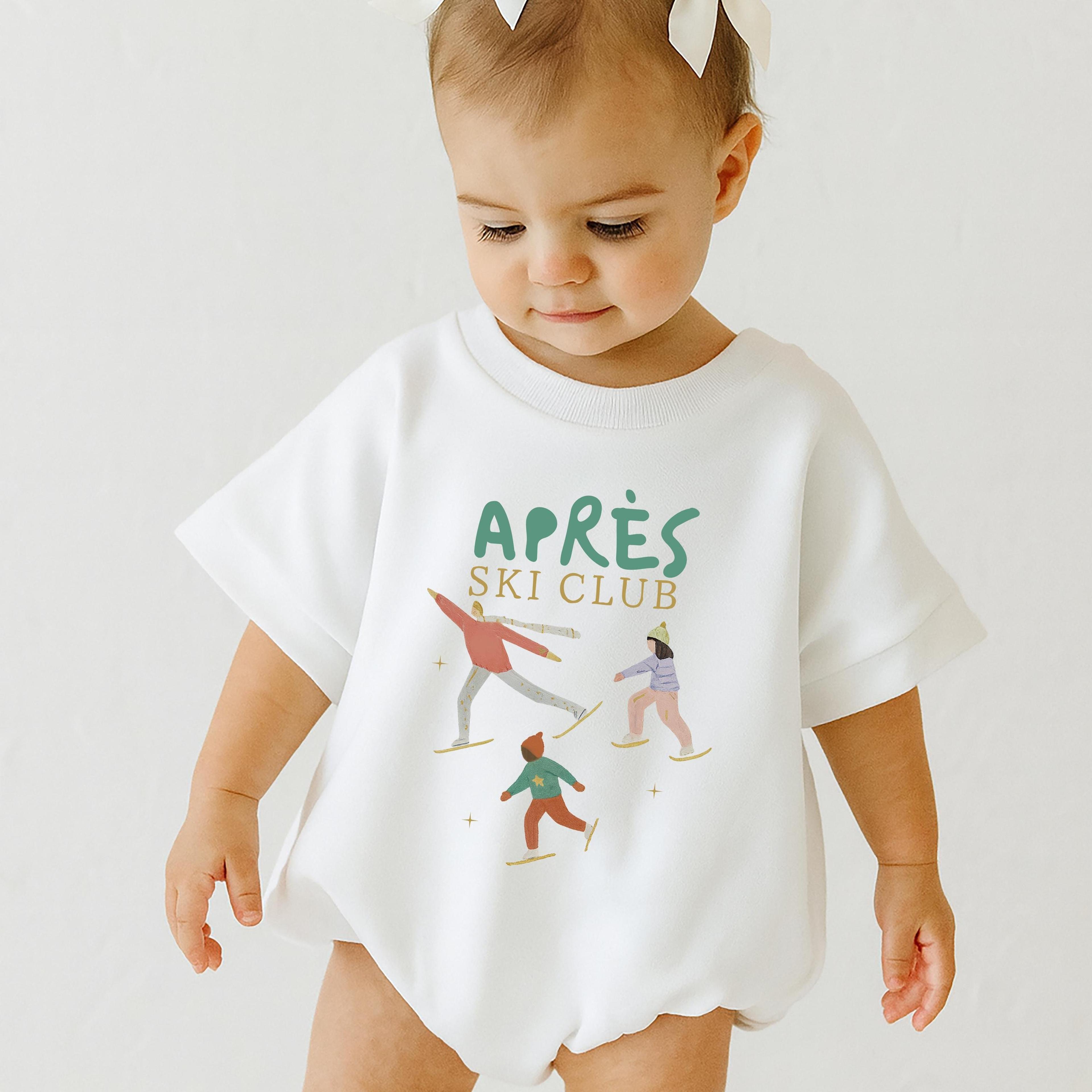 apres ski club kids sweatshirt, cute ski club shirt for kids, baby apres ski romper, winter vacation outfit, toddler sno