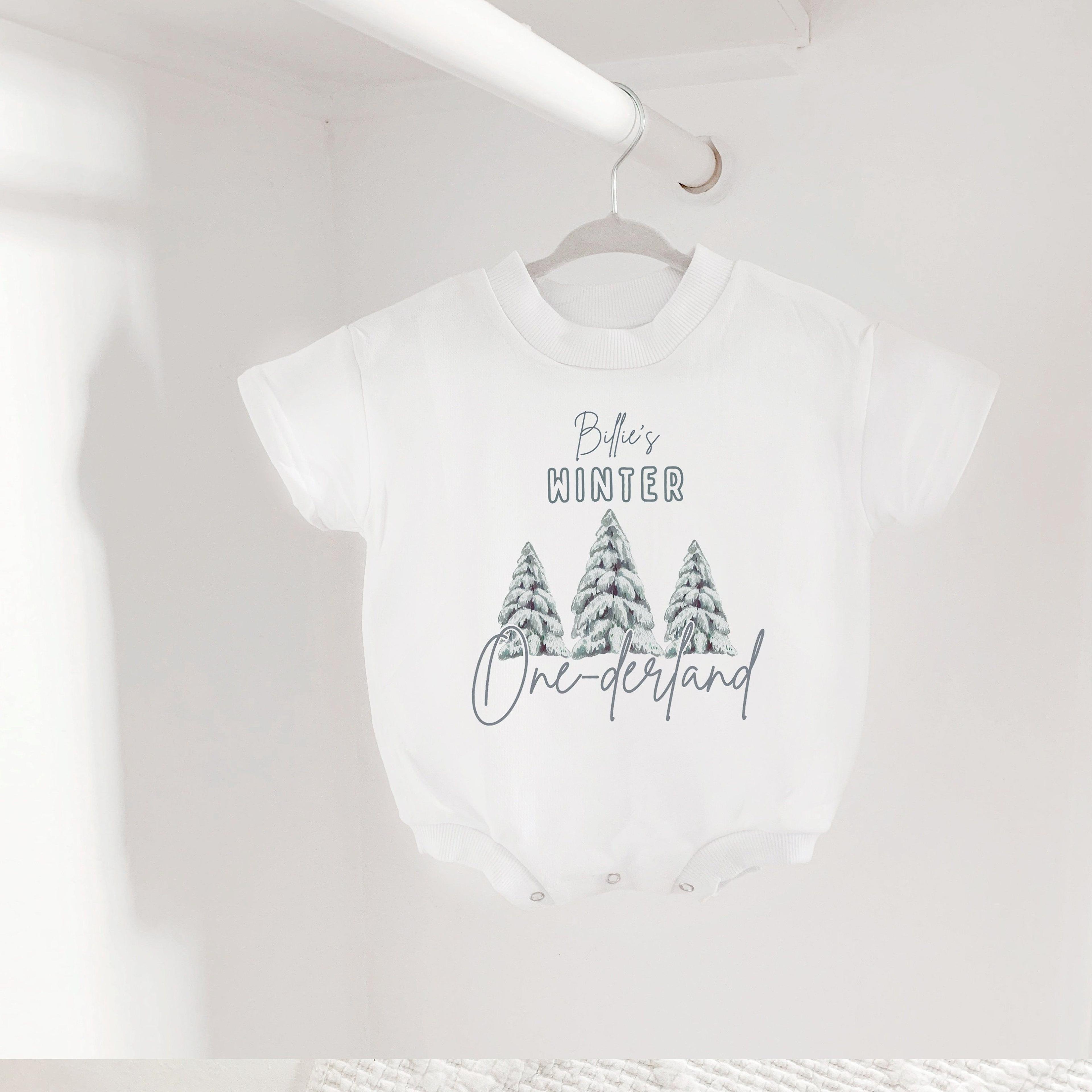 winter onederland first birthday outfit, winter wonderland birthday shirt, personalized 1st birthday romper, gender neut
