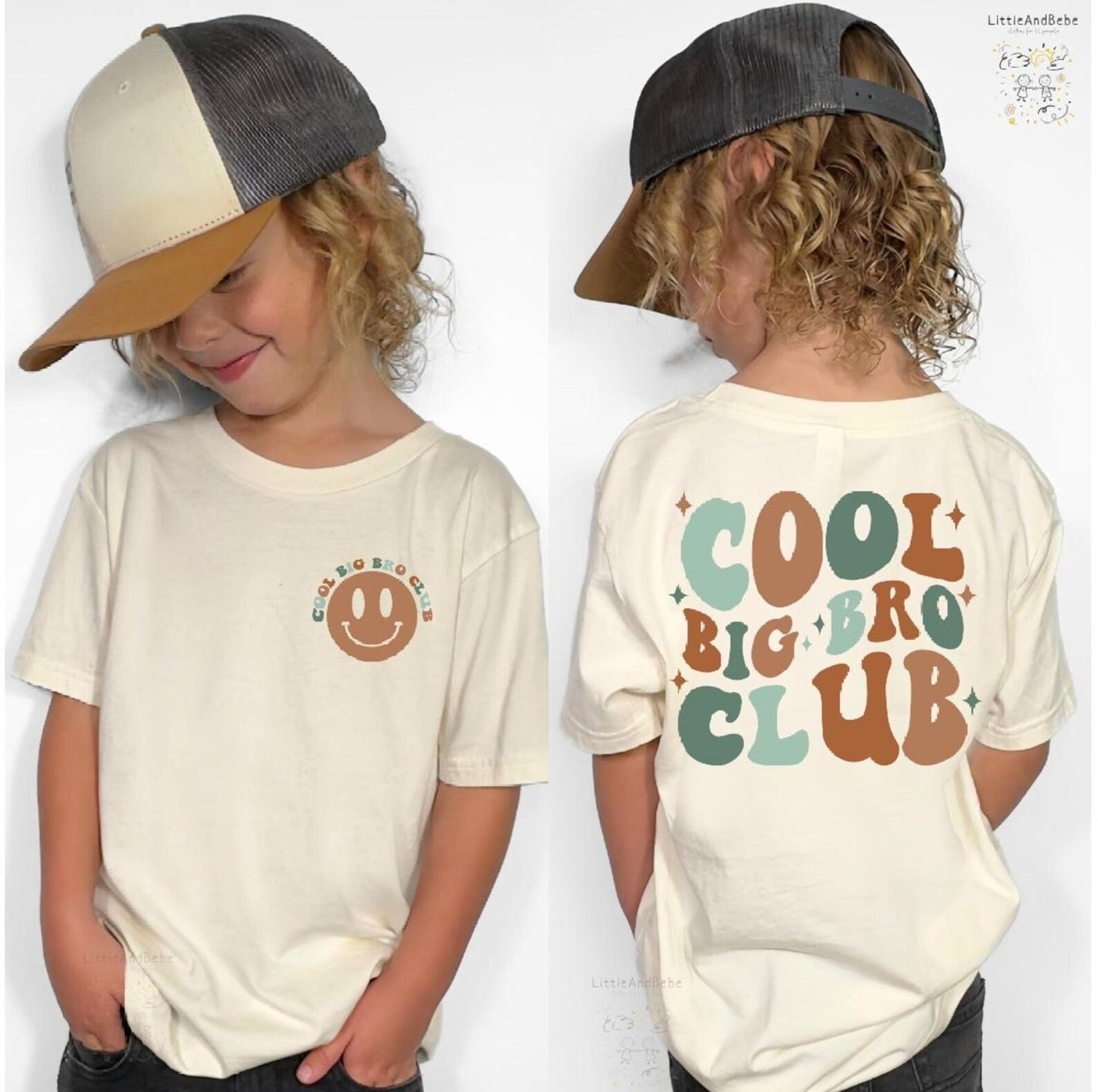 cool big bro club sweatshirt, big brother shirt, brother announcement outfit, sibling reveal gift for kids