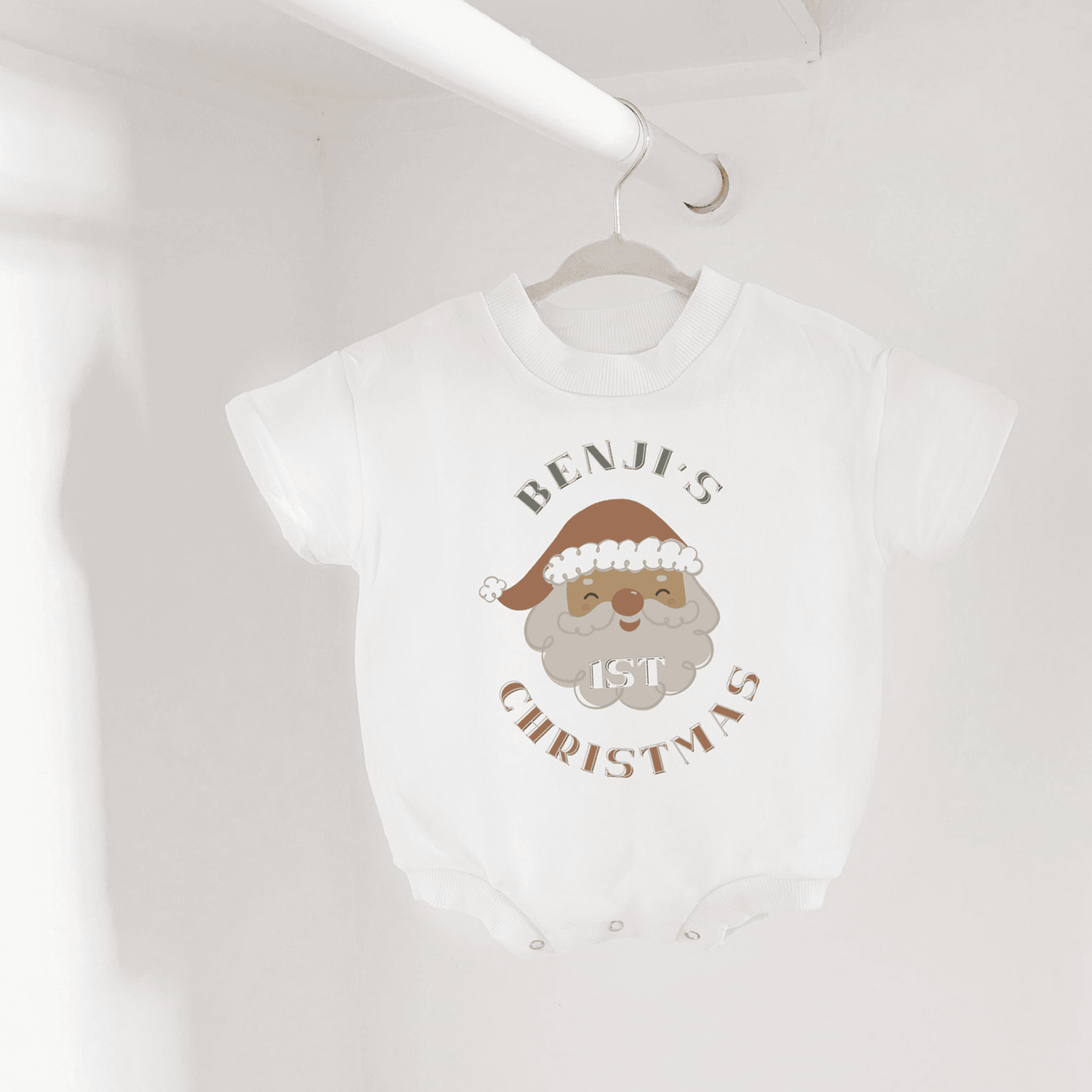 my first christmas baby romper, first christmas one piece, personalized baby christmas outfit, holiday bodysuit, baby ke