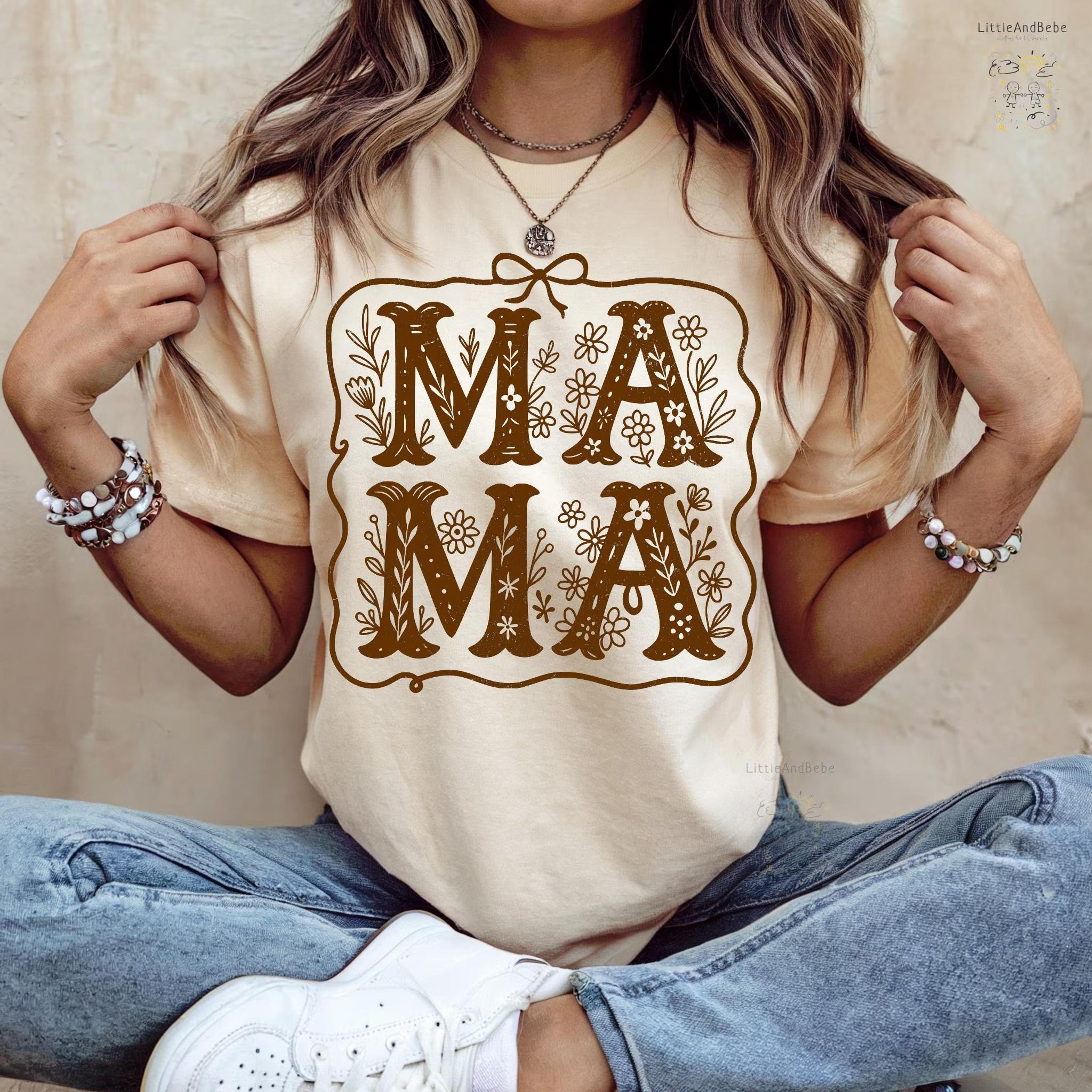 mama floral shirt, vintage mama tee, mother's day gift for mom, boho mama shirt, retro floral mom graphic tee
