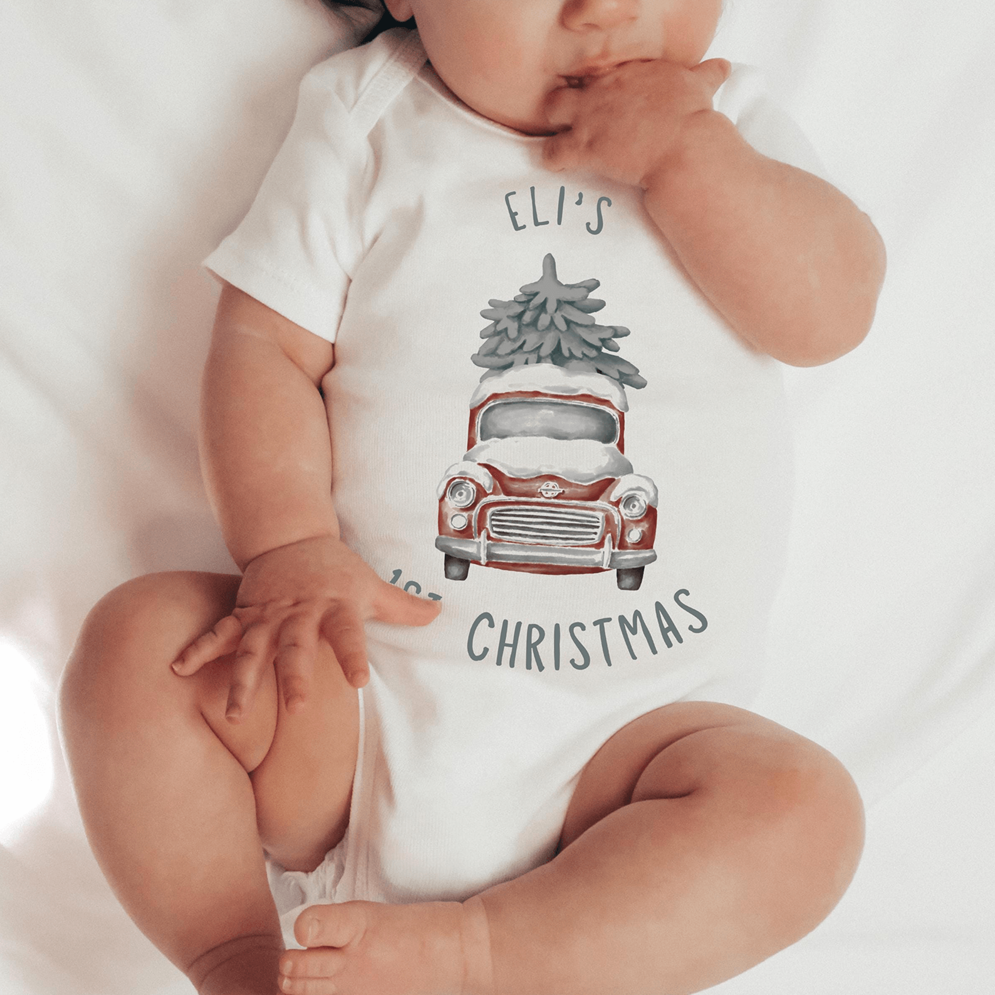 my first christmas baby outfit, baby first christmas romper, personalized holiday bodysuit, christmas baby one piece, ke