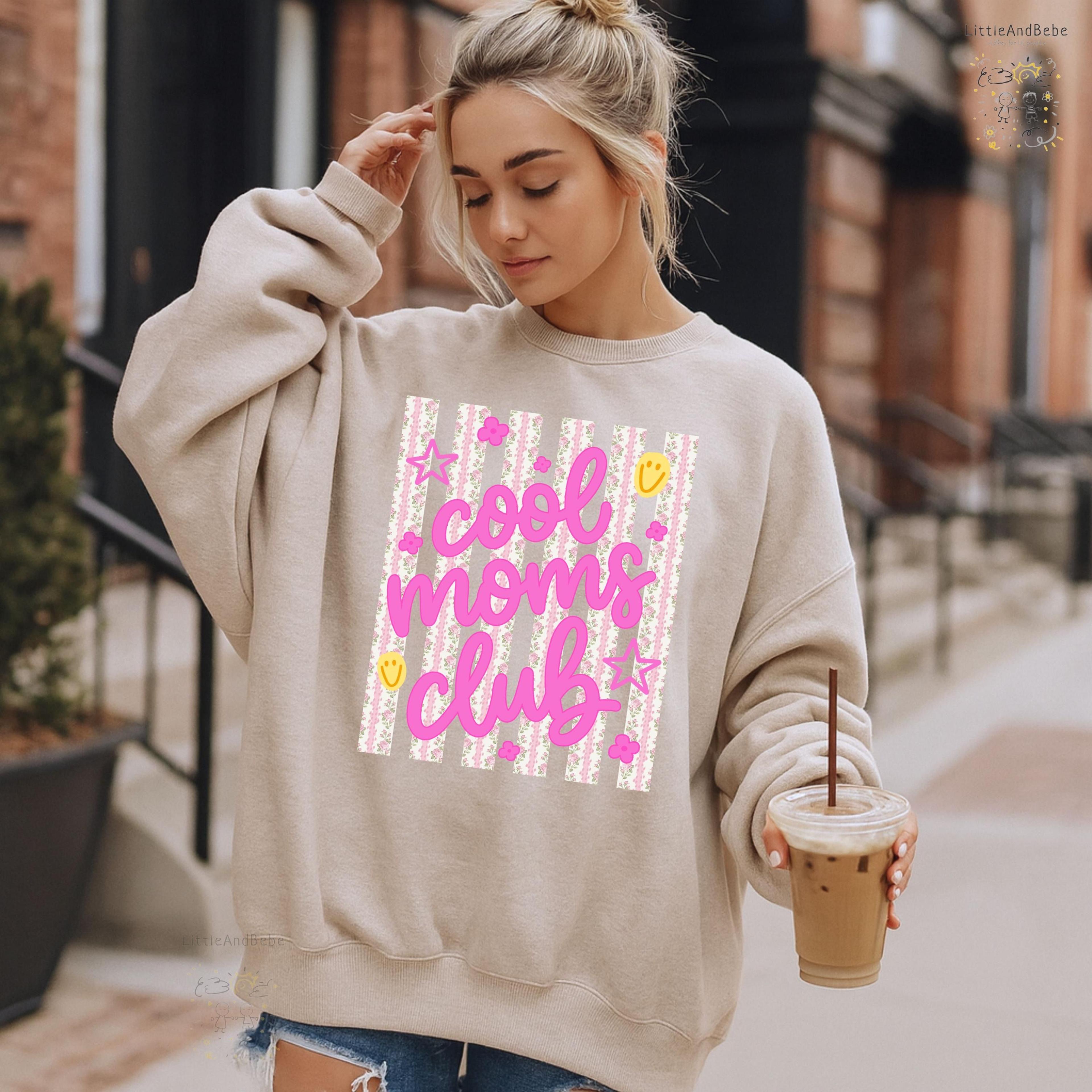 cool moms club sweatshirt, trendy mom shirt, mother's day gift, retro mom crewneck, cute mama graphic tee