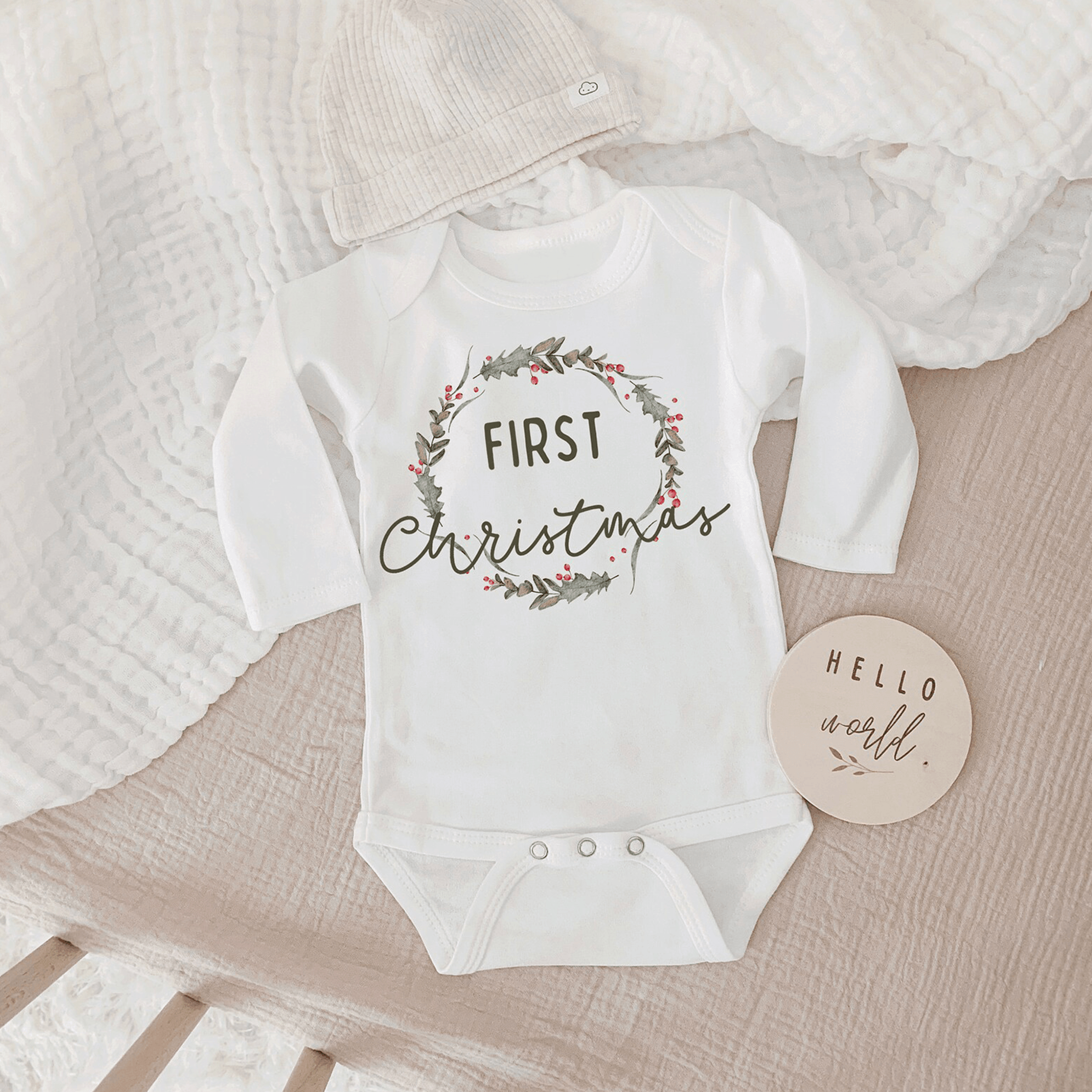 baby first christmas outfit, my first christmas baby romper, personalized holiday bodysuit, infant christmas one piece,