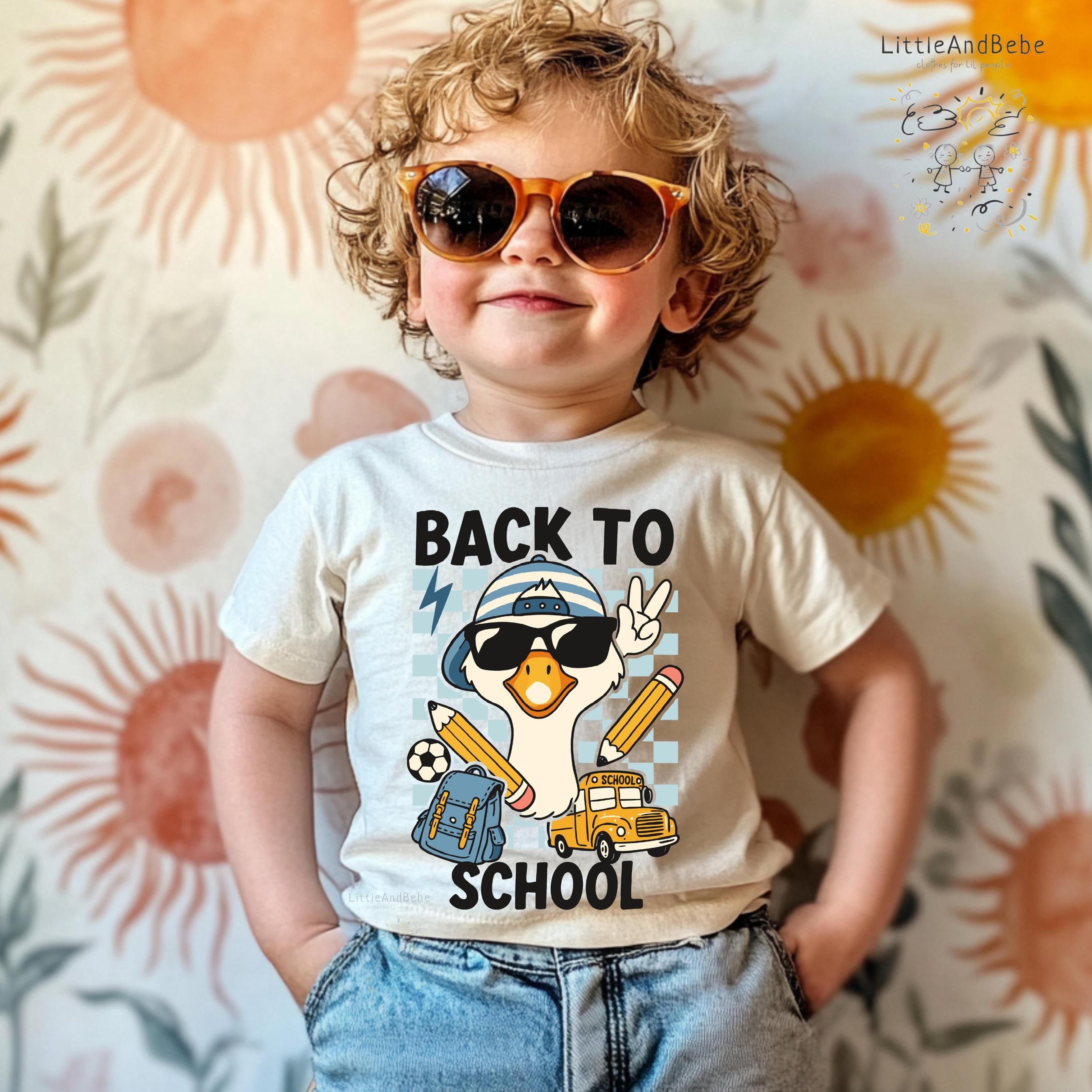 back to school goose shirt, funny first day of school tee, cool goose kids shirt, preschool kindergarten outfit