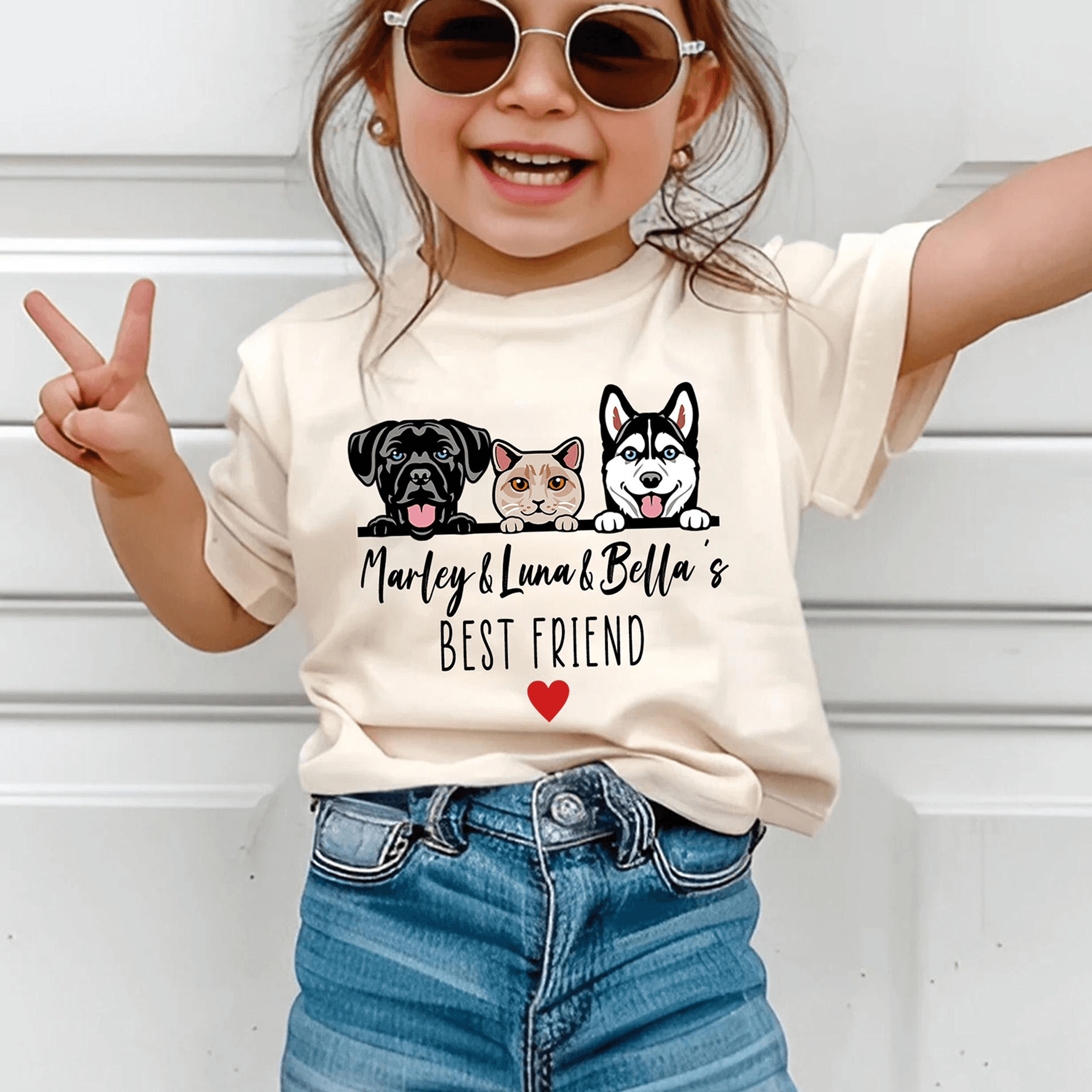 dog's best friend custom shirt, personalized dog photo kids tee, custom pet portrait shirt, dog lover gift for kids