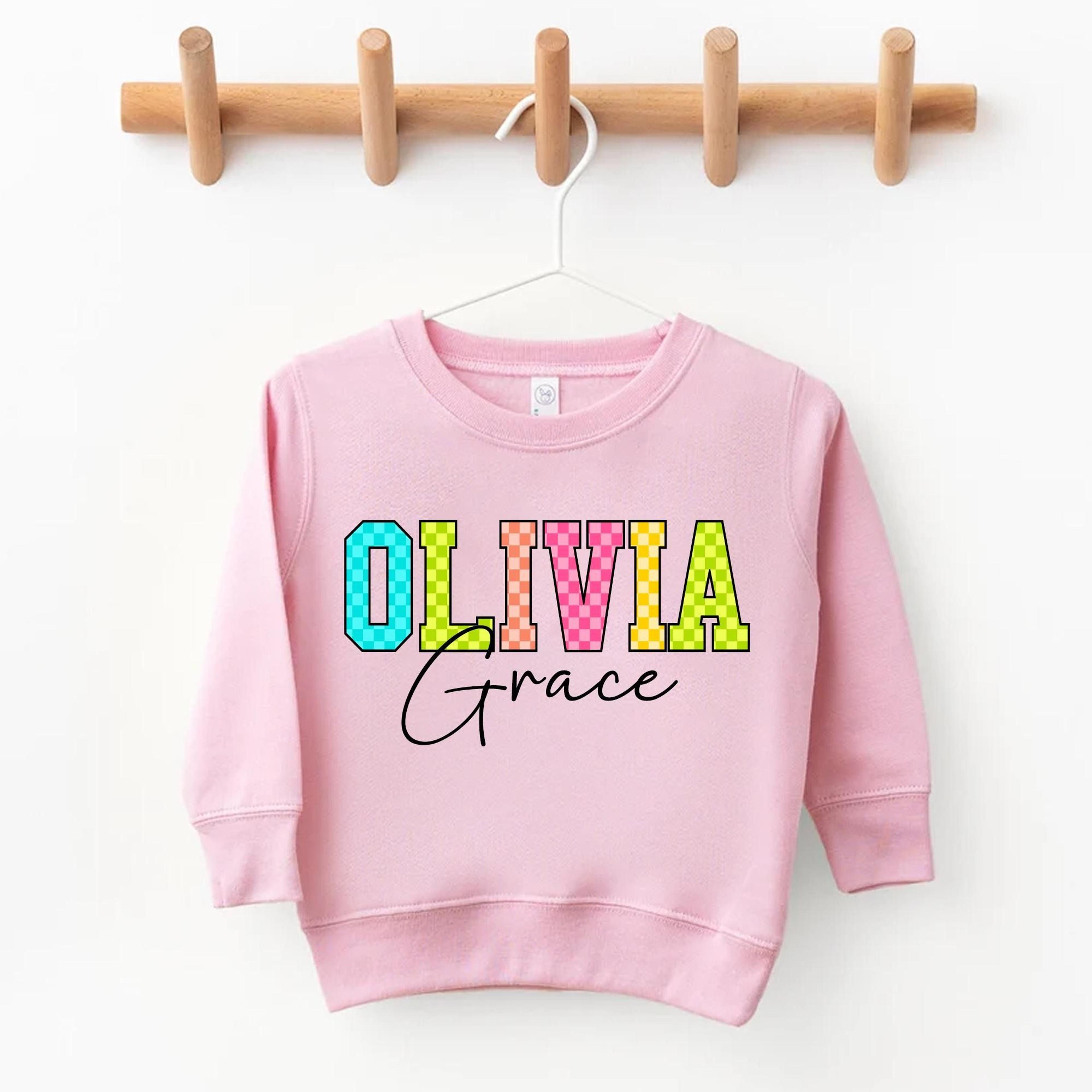 personalized kids sweatshirt, custom name sweatshirt, toddler crewneck, personalized girl sweatshirt, custom kids gift