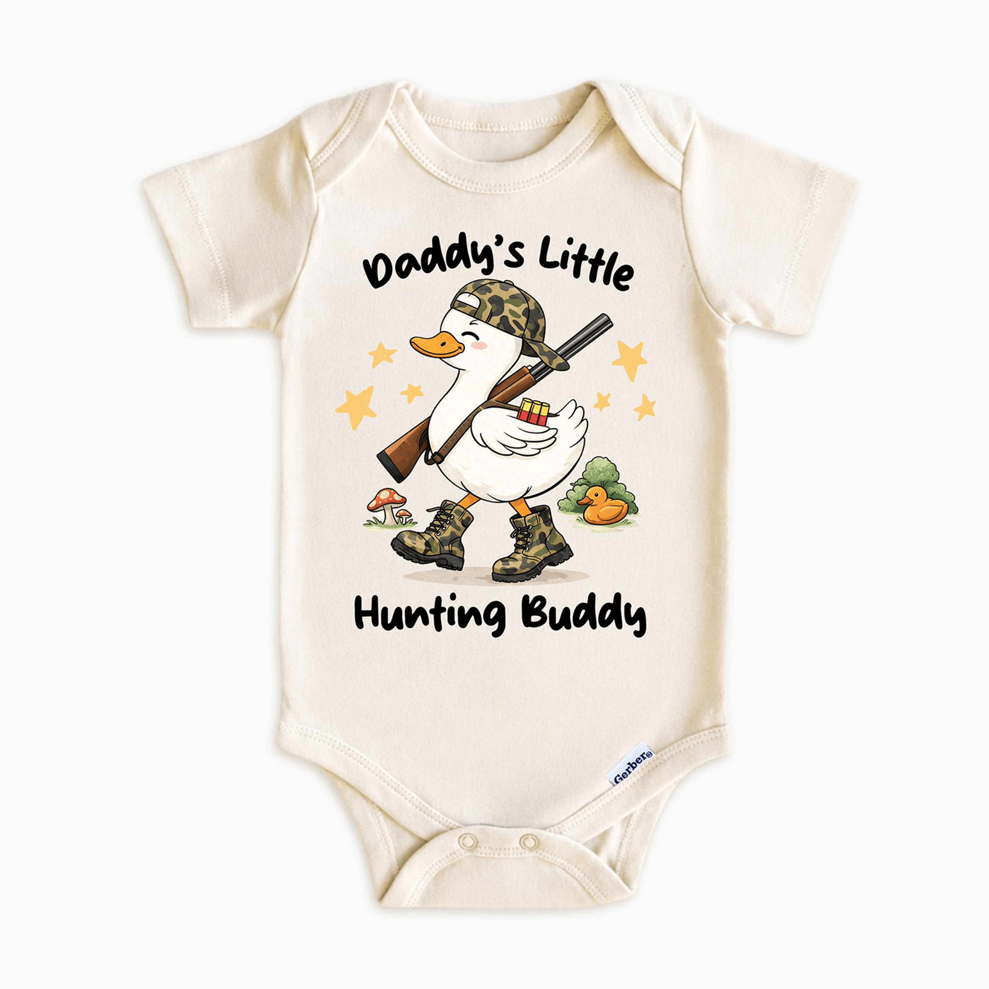 daddy's little hunting buddy baby bodysuit, hunting baby outfit, baby boy hunting onesie, hunter dad baby gift