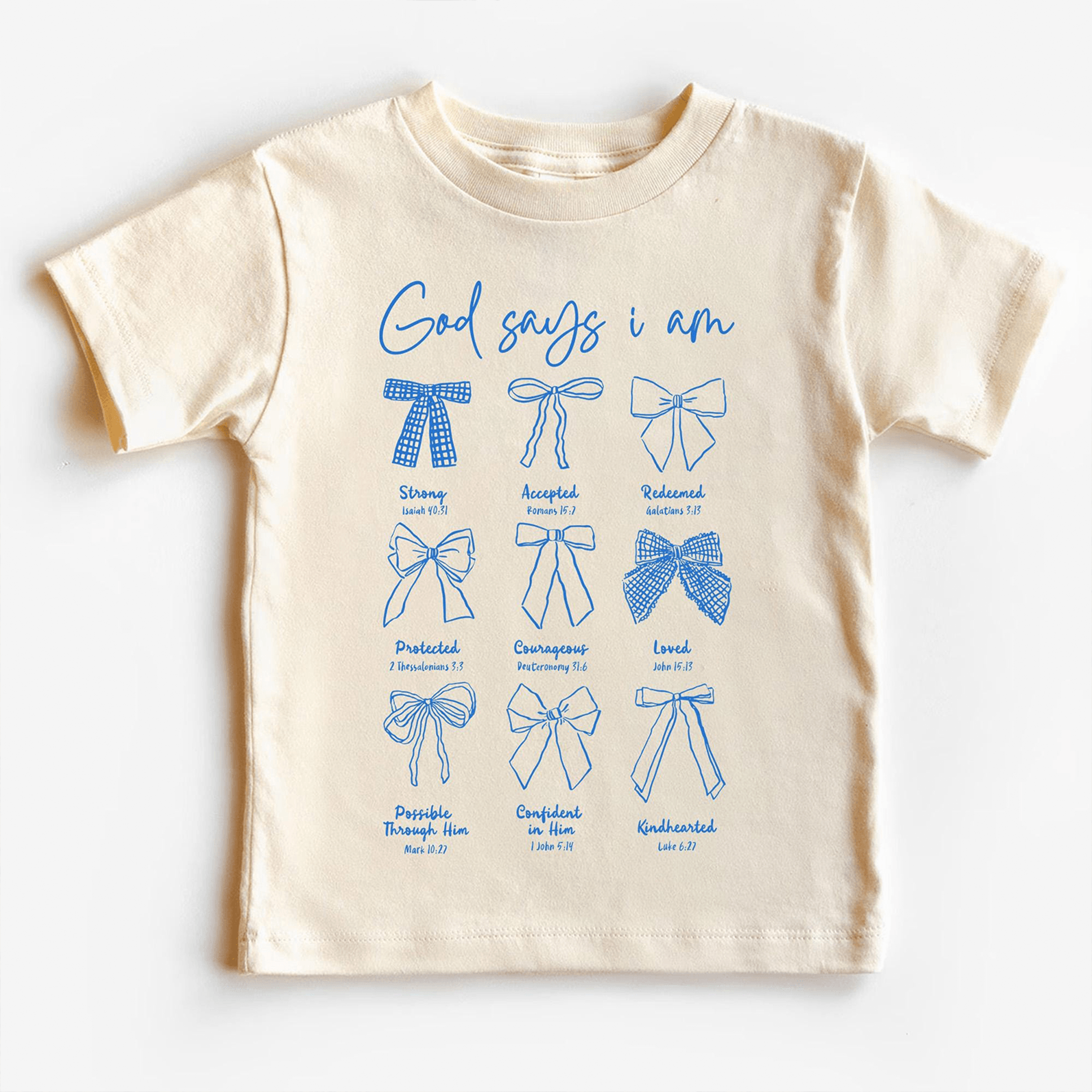 god says i am shirt, christian affirmation kids tee, faith based toddler shirt, religious gift for boys and girls