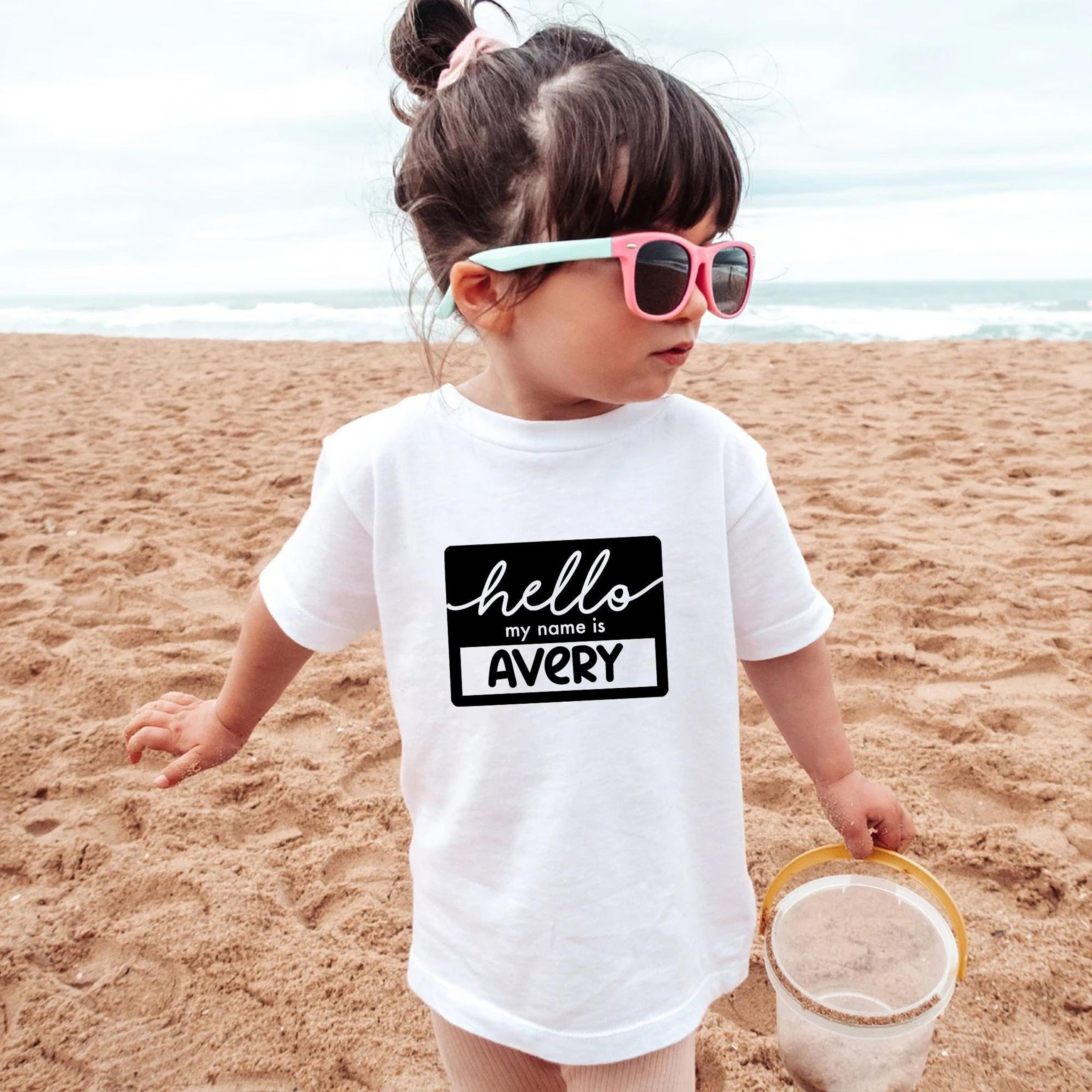 hello my name is avery shirt, personalized toddler name shirt, custom kids name tee, preschool name tag shirt