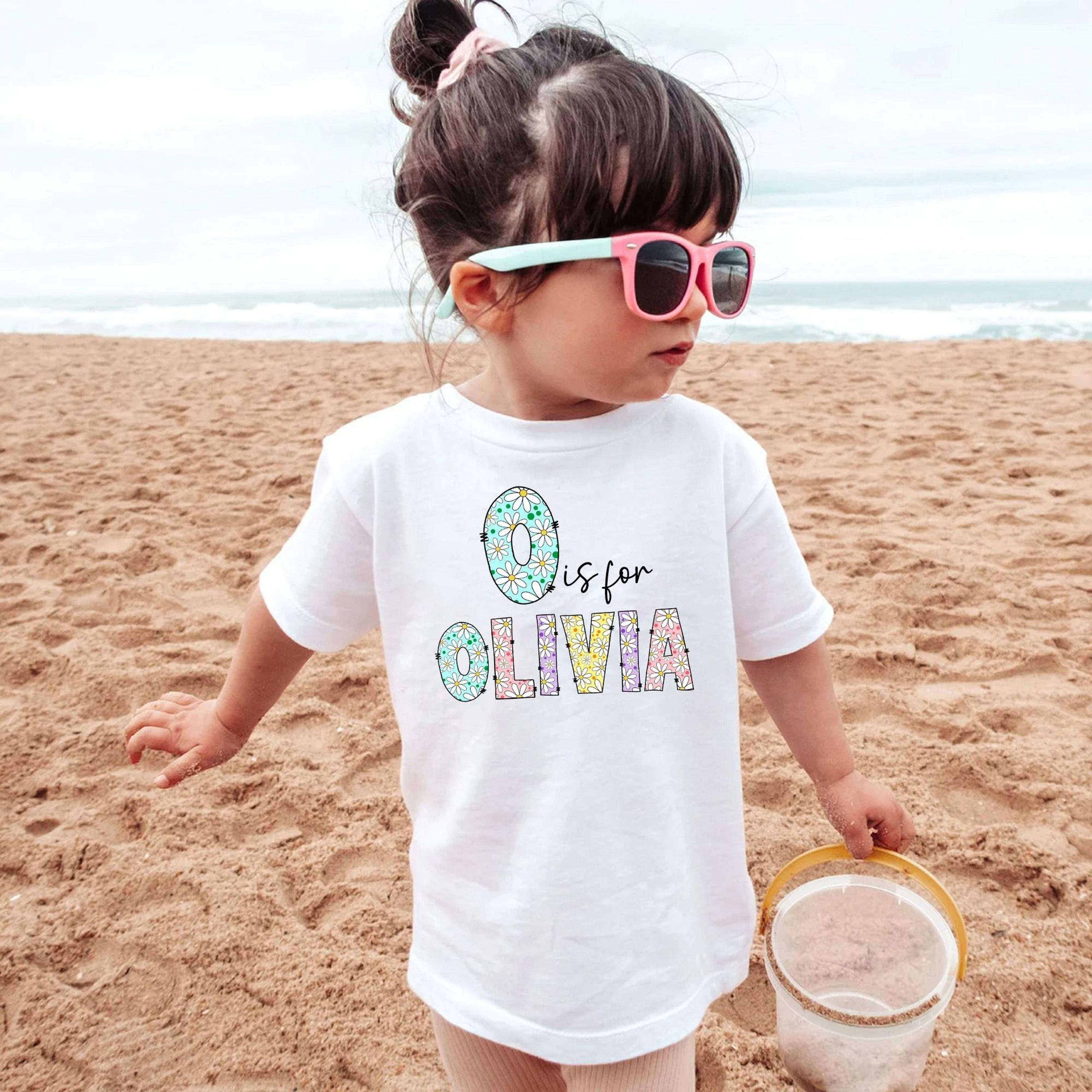o is for olivia shirt, personalized name shirt for girls, custom kids name tee, toddler back to school shirt, preschool