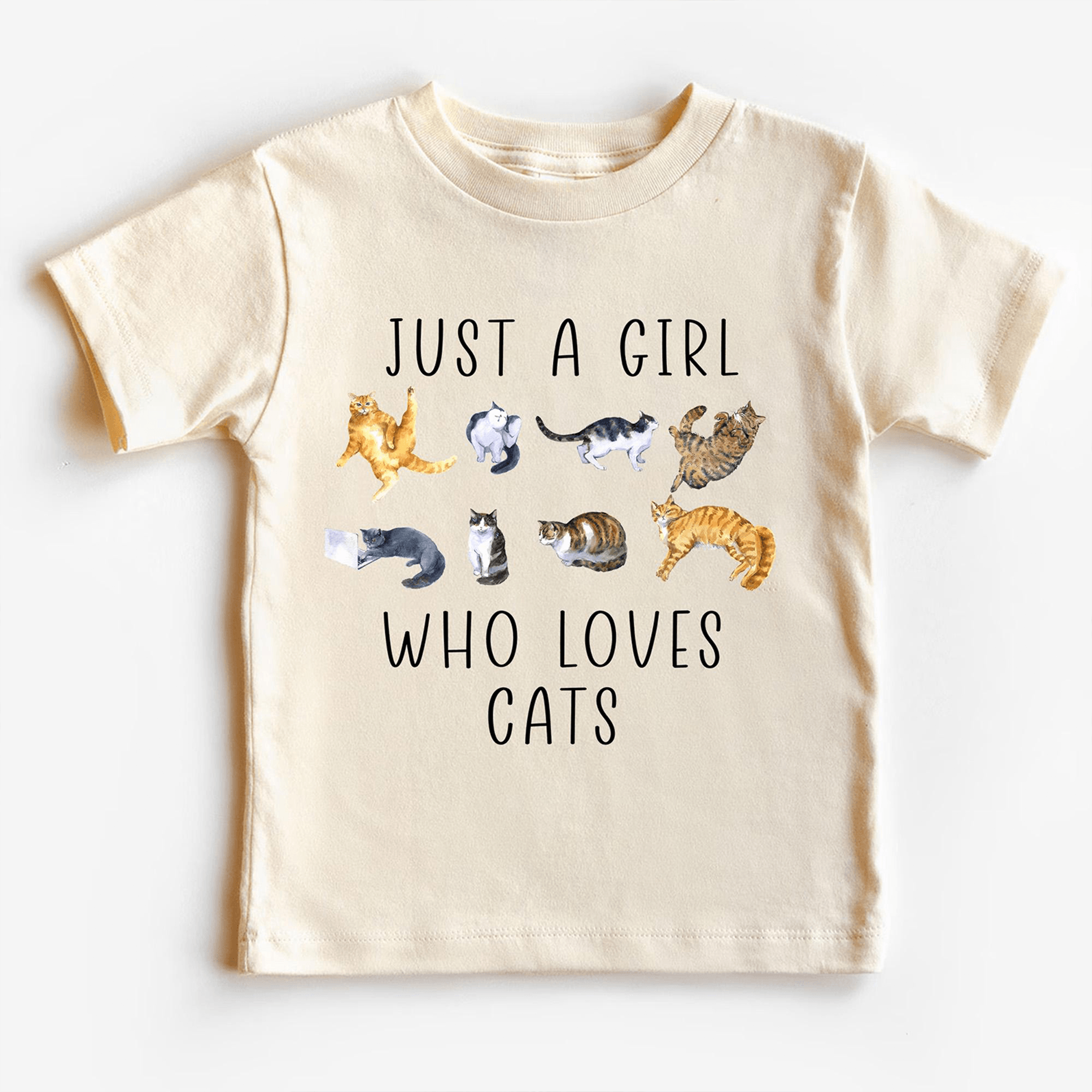 just a girl who loves cats sweatshirt, cat lover kids shirt, kitten lover gift for girls, cute pet lover sweatshirt
