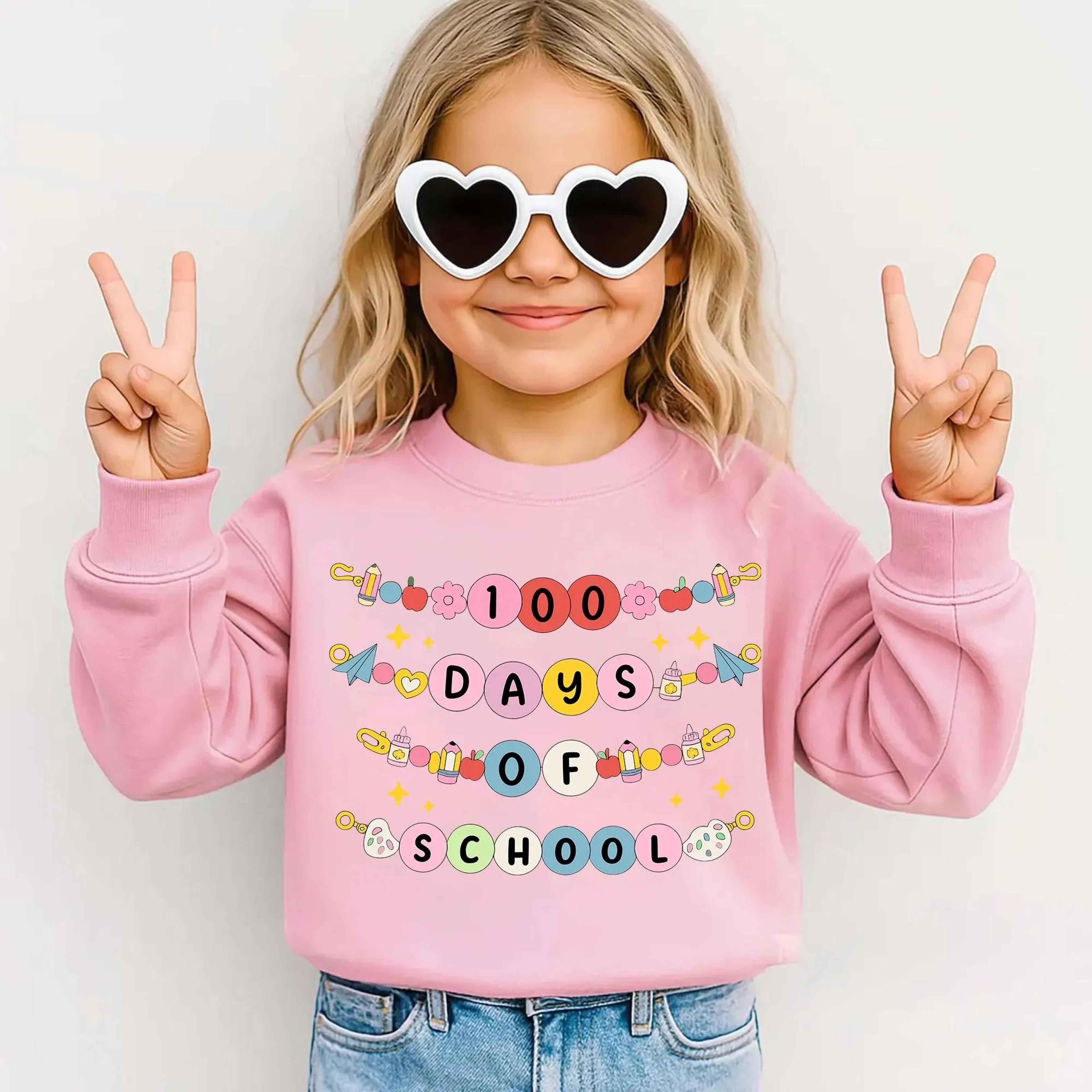 100 days of school sweatshirt, girls school celebration shirt, 100th day of school outfit, toddler school sweatshirt