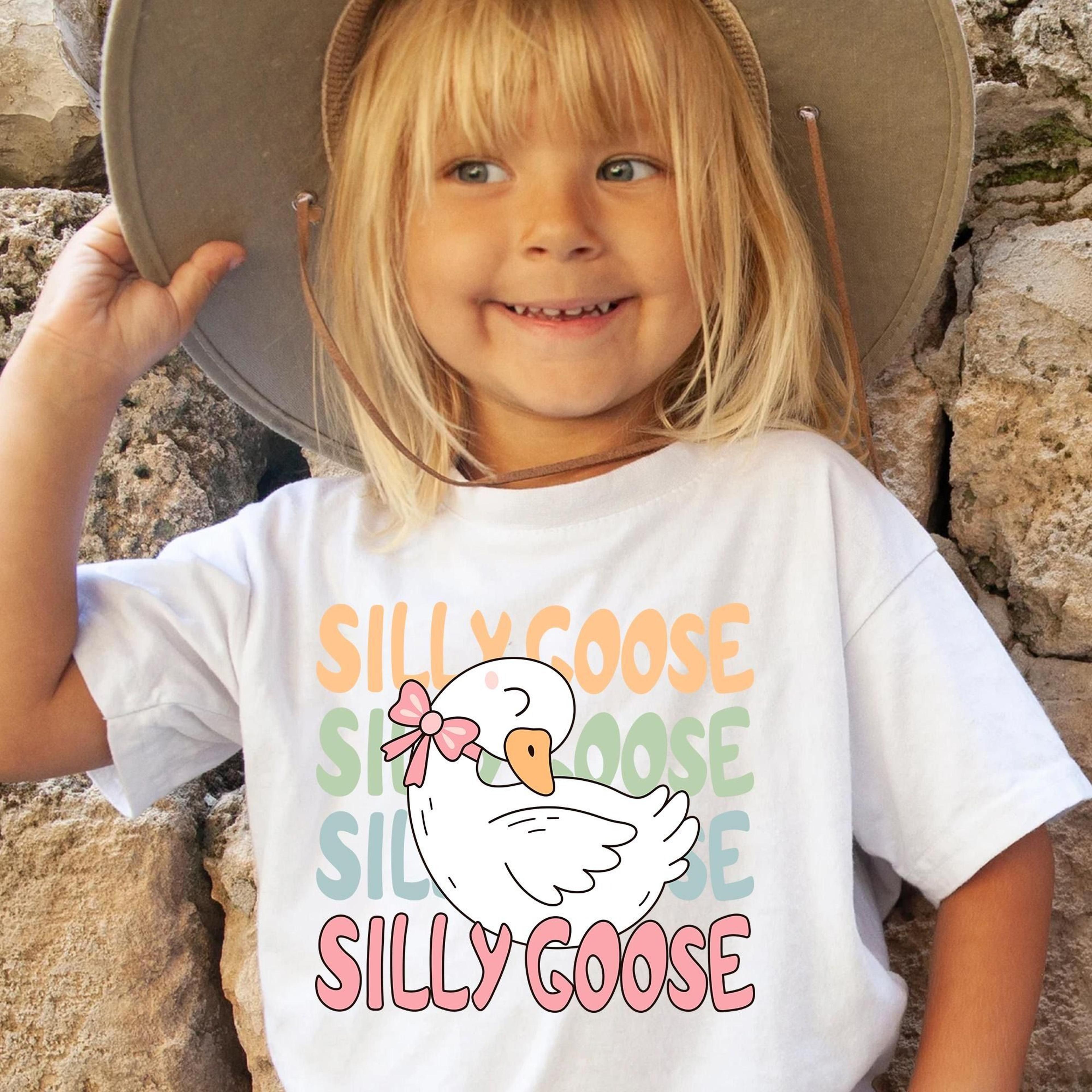 silly goose shirt for kids, funny goose toddler tee, cute goose sweatshirt, farm animal shirt, funny kids outfit, girls