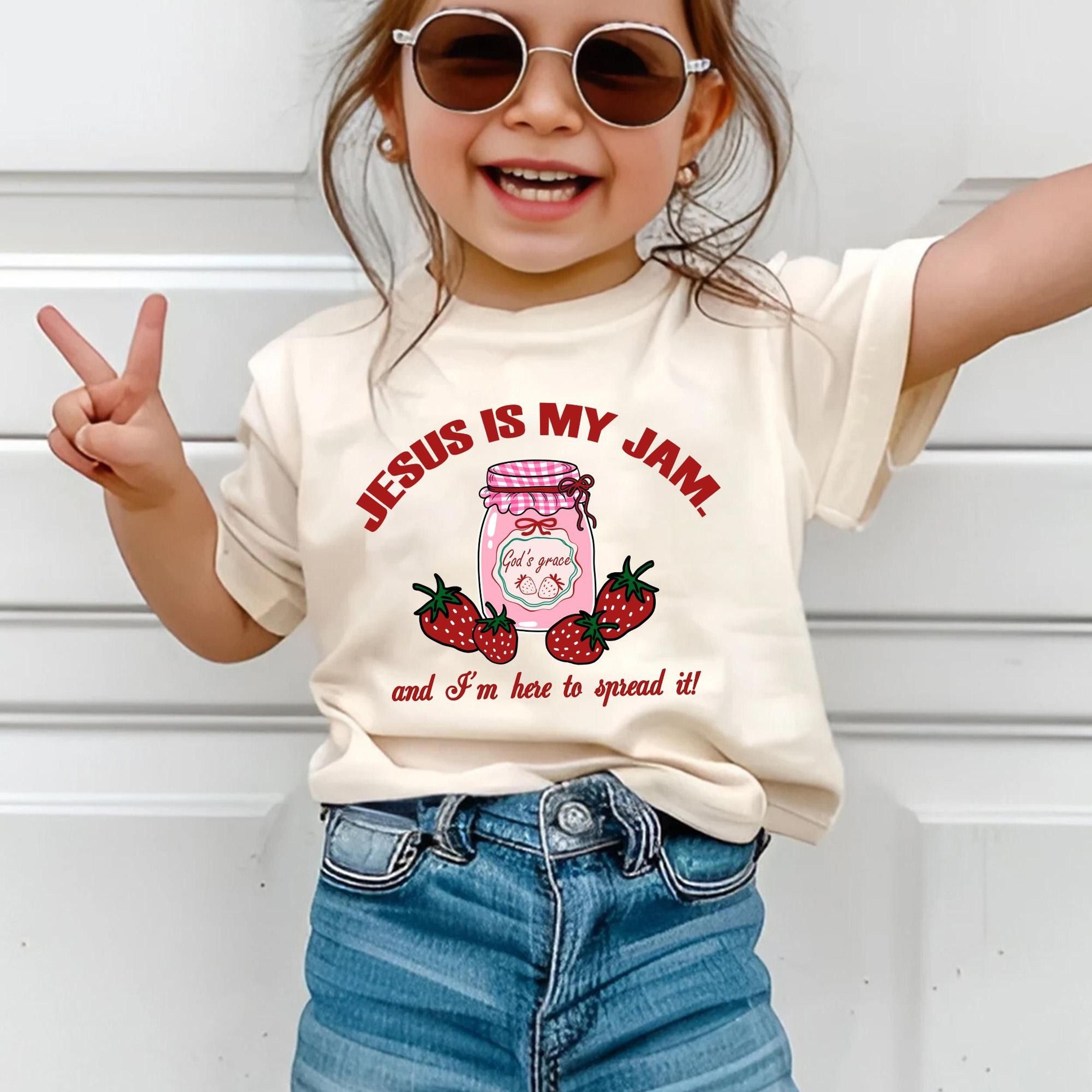 jesus is my jam shirt, christian kids shirt, faith based toddler tee, religious strawberry shirt, sunday school outfit