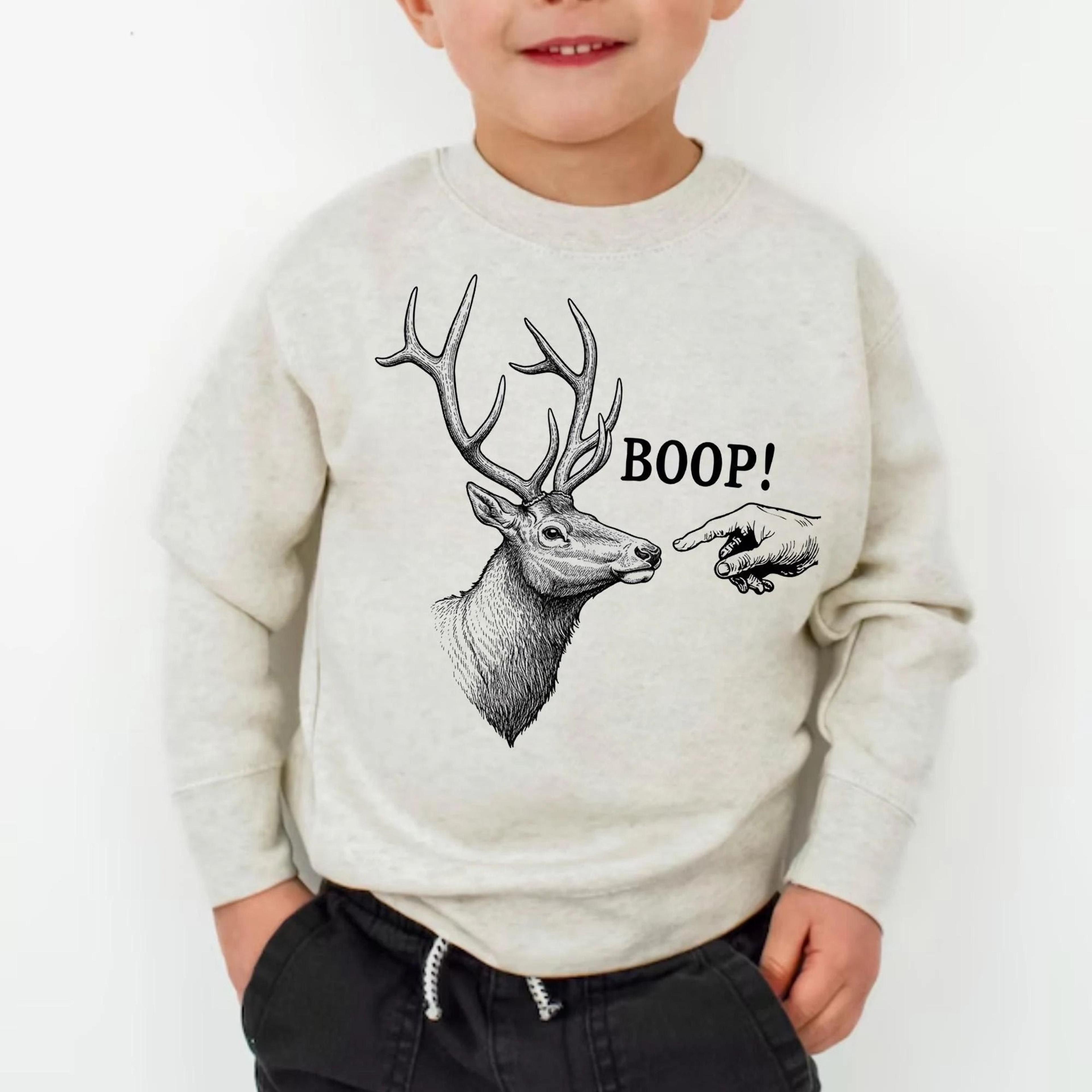 boop deer shirt, funny deer sweatshirt, woodland animal kids shirt, toddler deer tee, nature lover gift, cute hunting