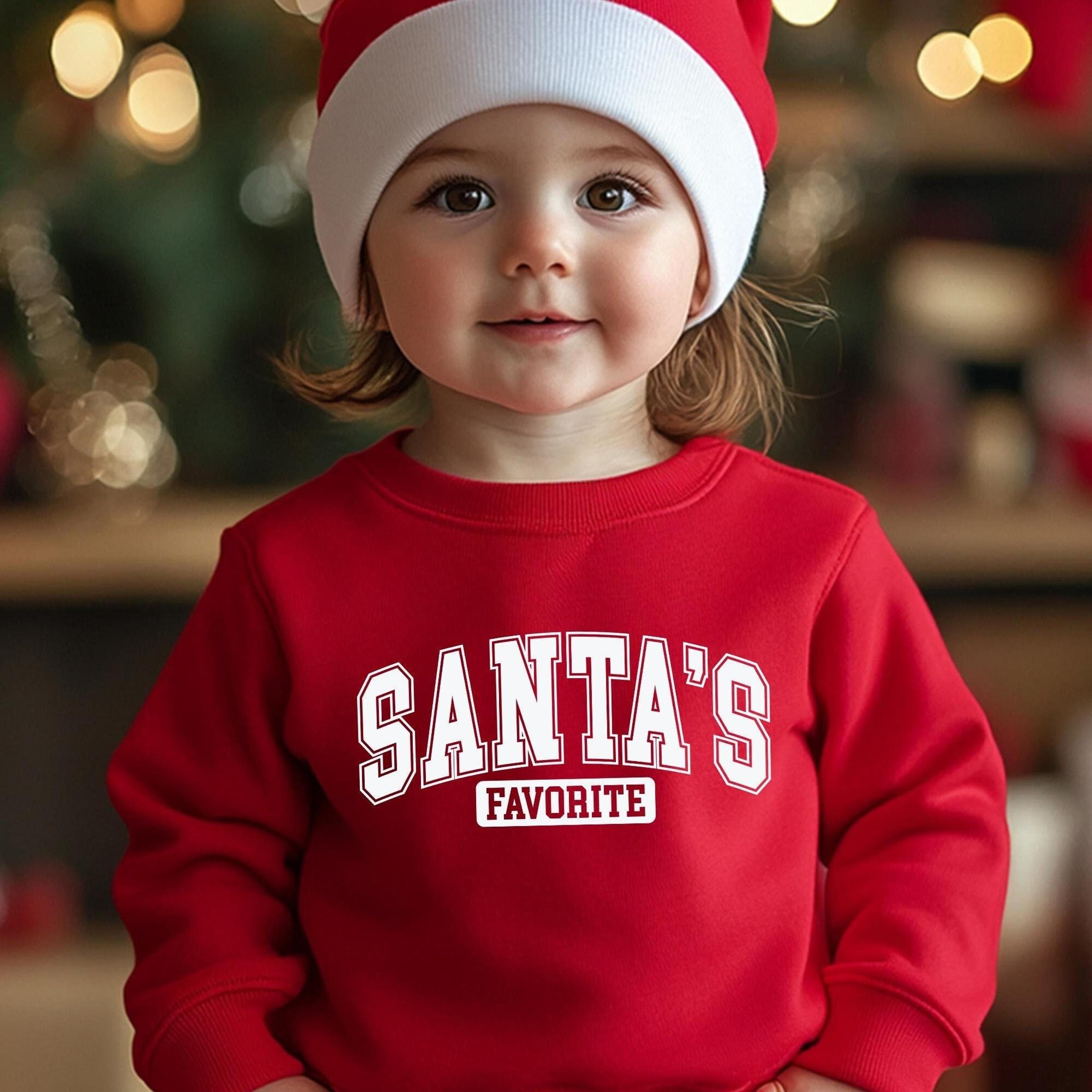 santa's favorite shirt, kids christmas shirt, toddler holiday tee, cute santa outfit, christmas family matching shirt, x
