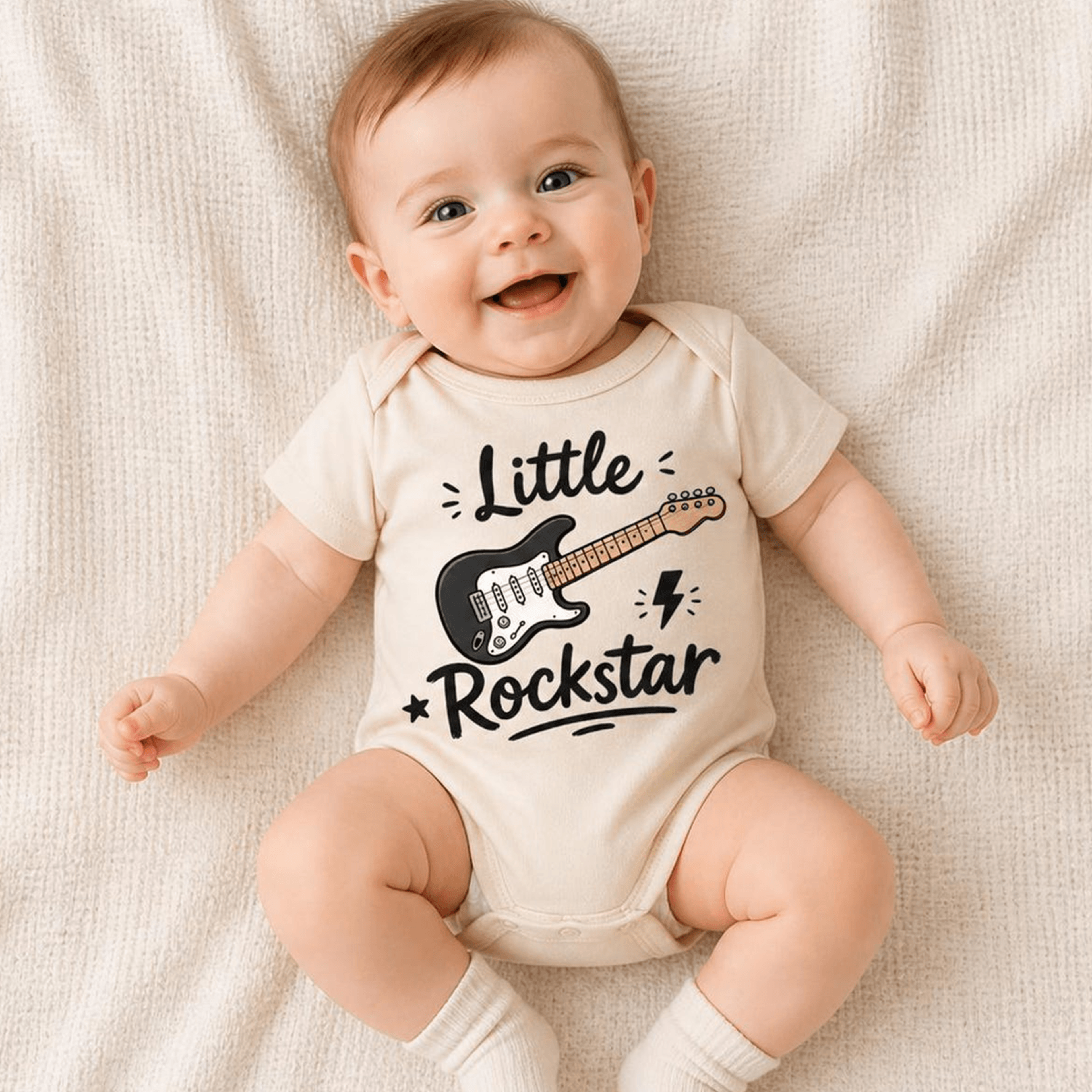 little rockstar baby bodysuit, guitar baby onesie, music lover baby outfit, newborn gift, baby shower gift